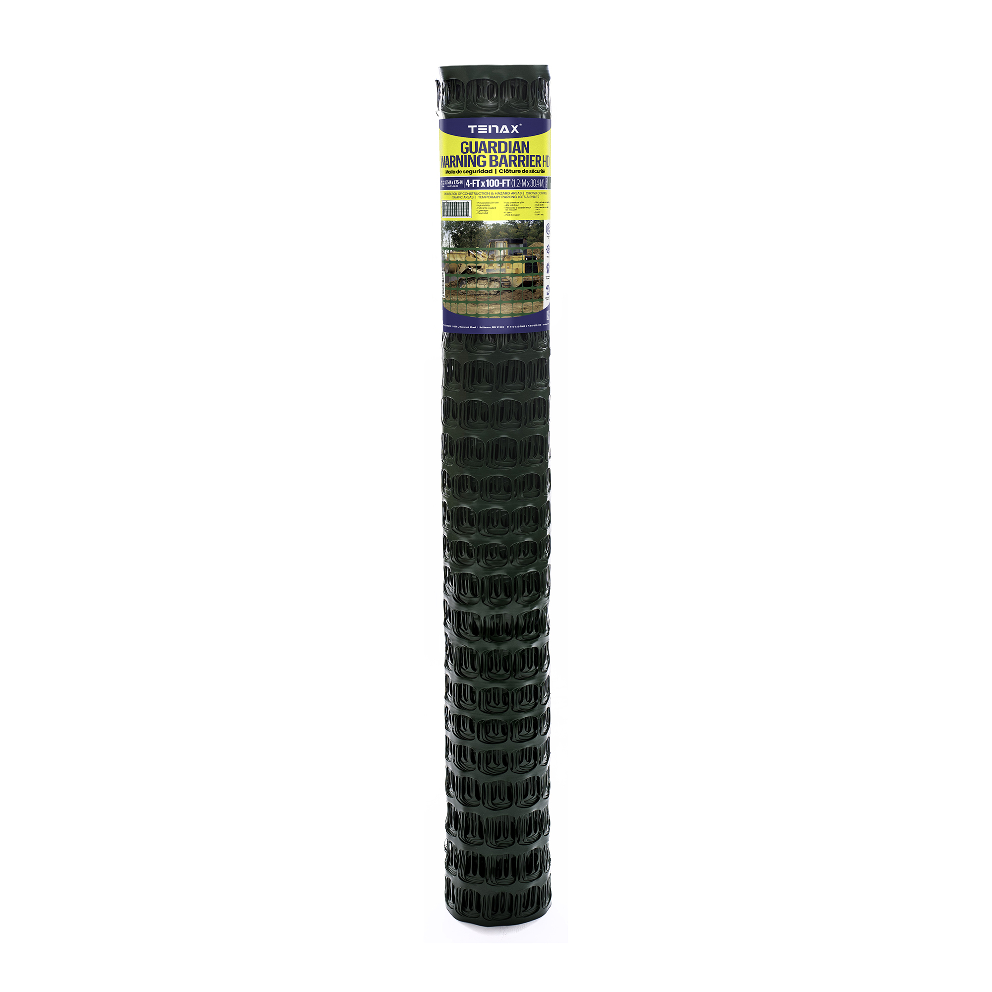 Tenax Guardian Heavy Duty Safety Fence — 4ft. x 100ft., High-Density Polyethylene, Green, Model# 2A250093