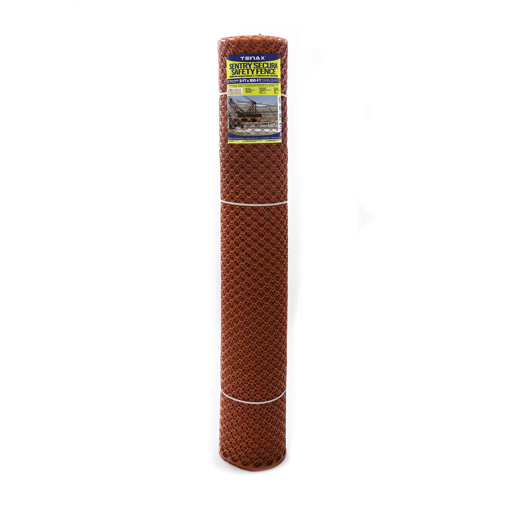 Tenax Sentry Secura Diamond Safety Fence — 6ft. x 100ft., High-Density Polyethylene, Orange, Model# 64018304