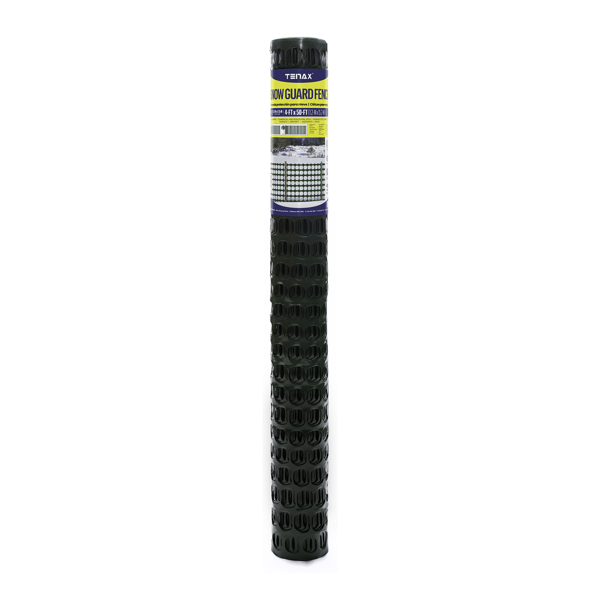 Tenax Snow Guard Fence — 4ft. x 50ft., High-Density Polyethylene, Green, Model# 2A240117
