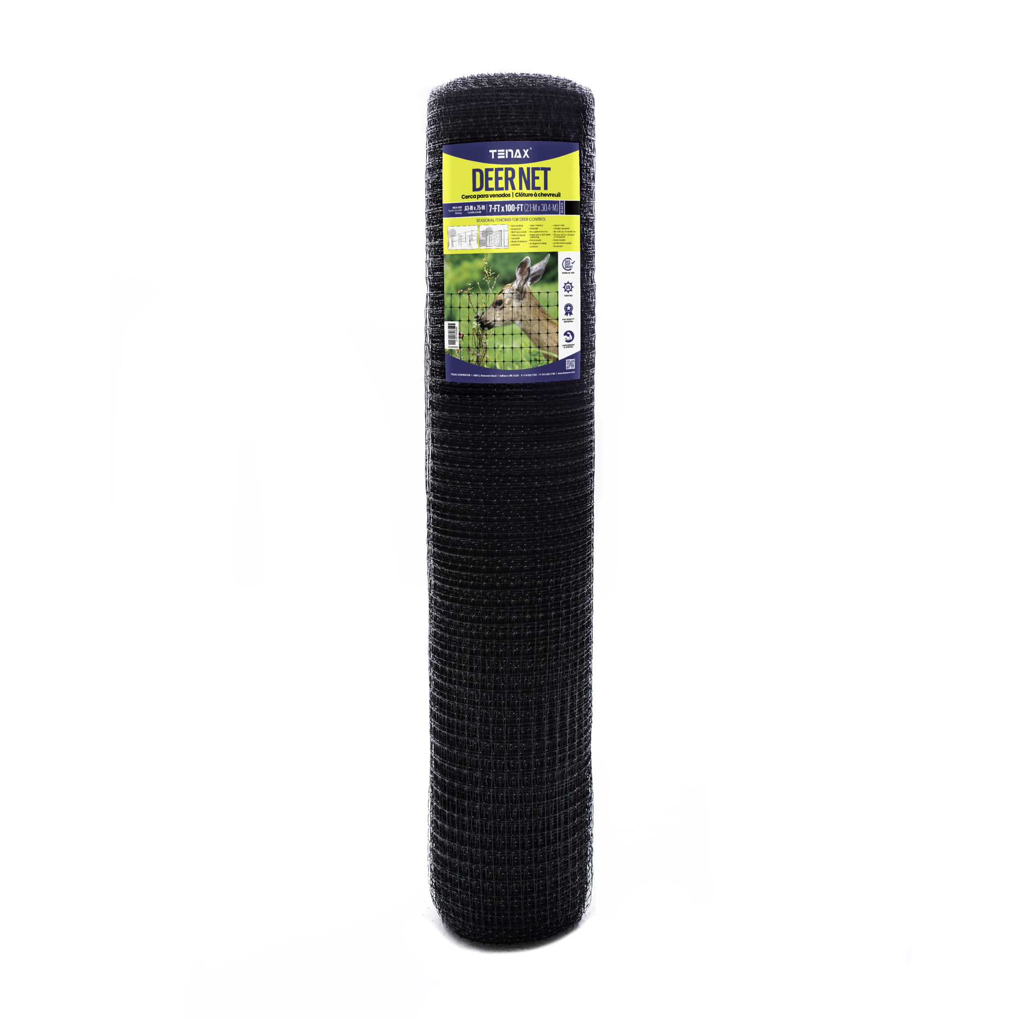 Tenax Deer Net — 7ft. x 100ft., Lightweight, High-Tensile Plastic Mesh, Durable Polypropylene, Model# 2A240048