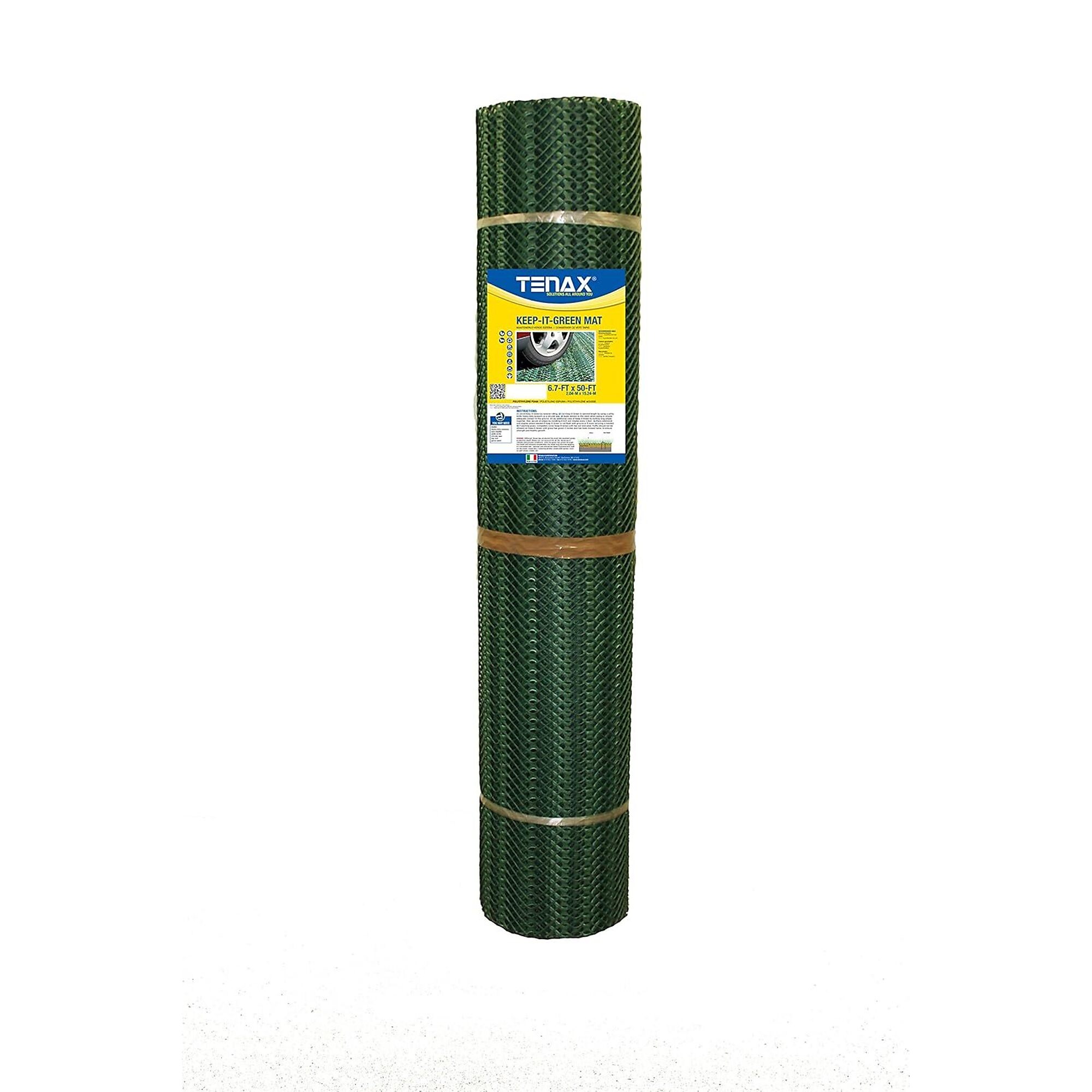 Tenax Keep-It-Green Turf Mat — 6.7ft. x 50ft., Green, Heavy-Duty HDPE, Model# 1A150284