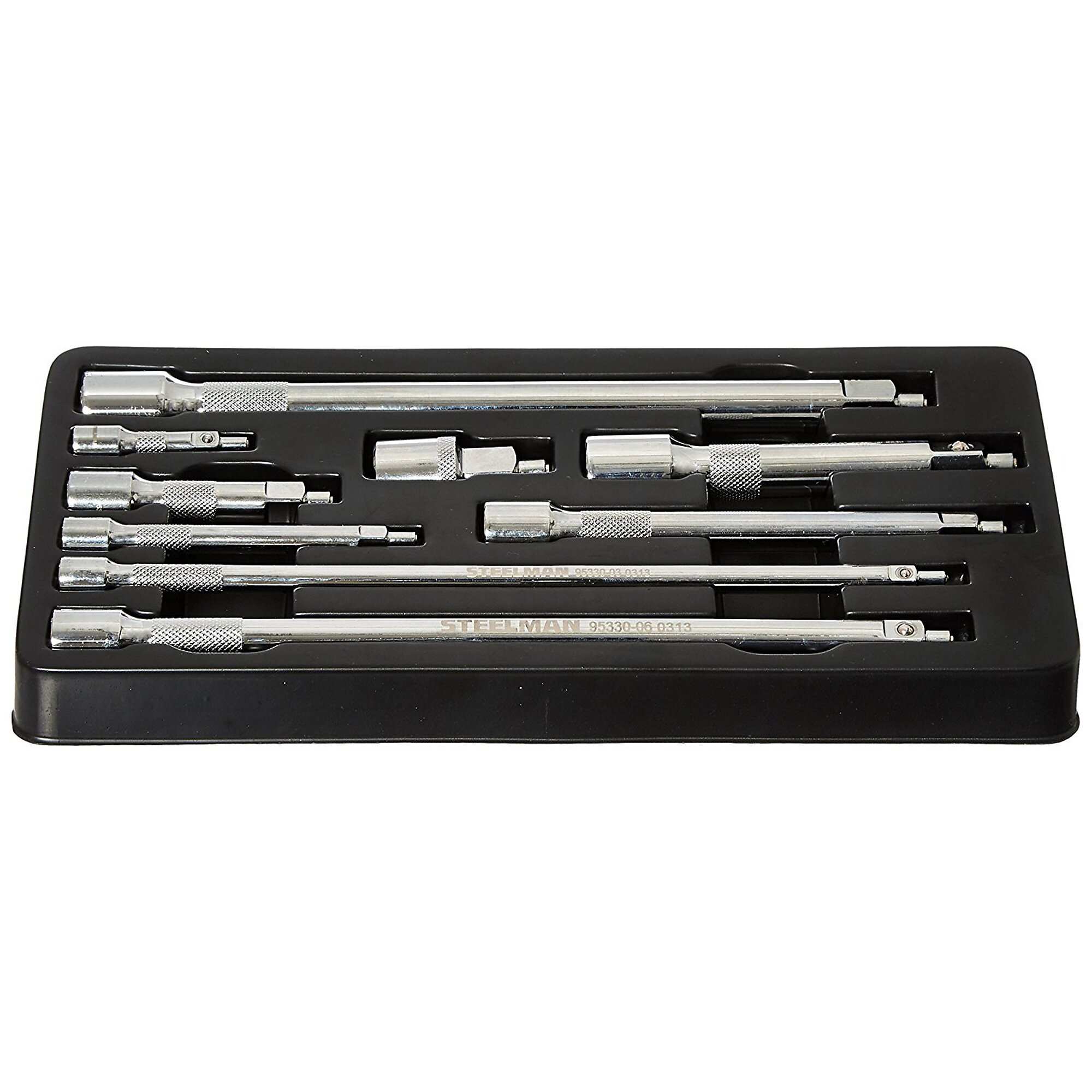 STEELMAN 9-Piece Magnetic Extension Set, 1/4, 3/8, and 1/2-Inch Drive, Model# 95330