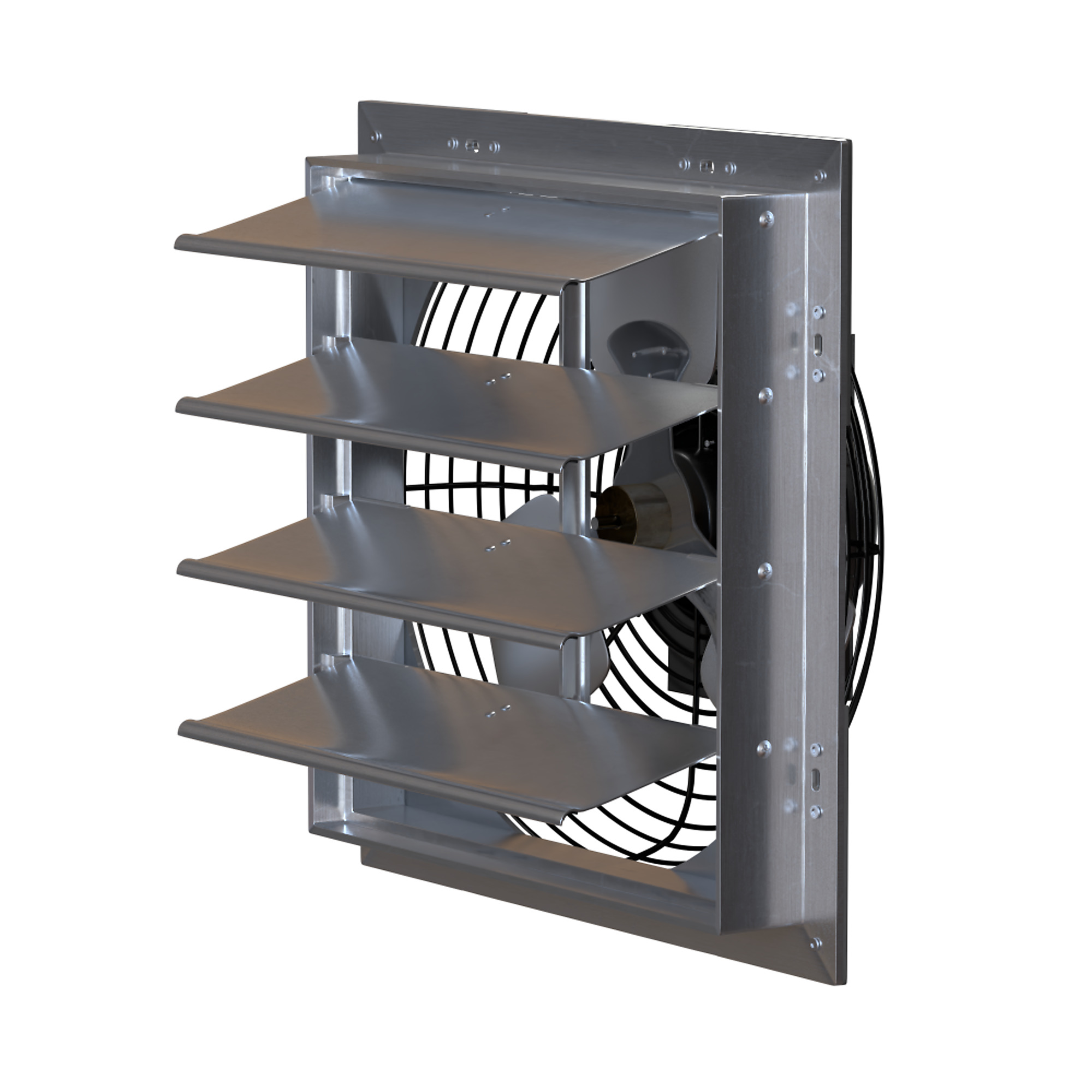 Hessaire 16SF4T60C16” wall mounted exhaust fan with shutter, 1325 CFM, 3 Speeds, 115v, 9ft Cord