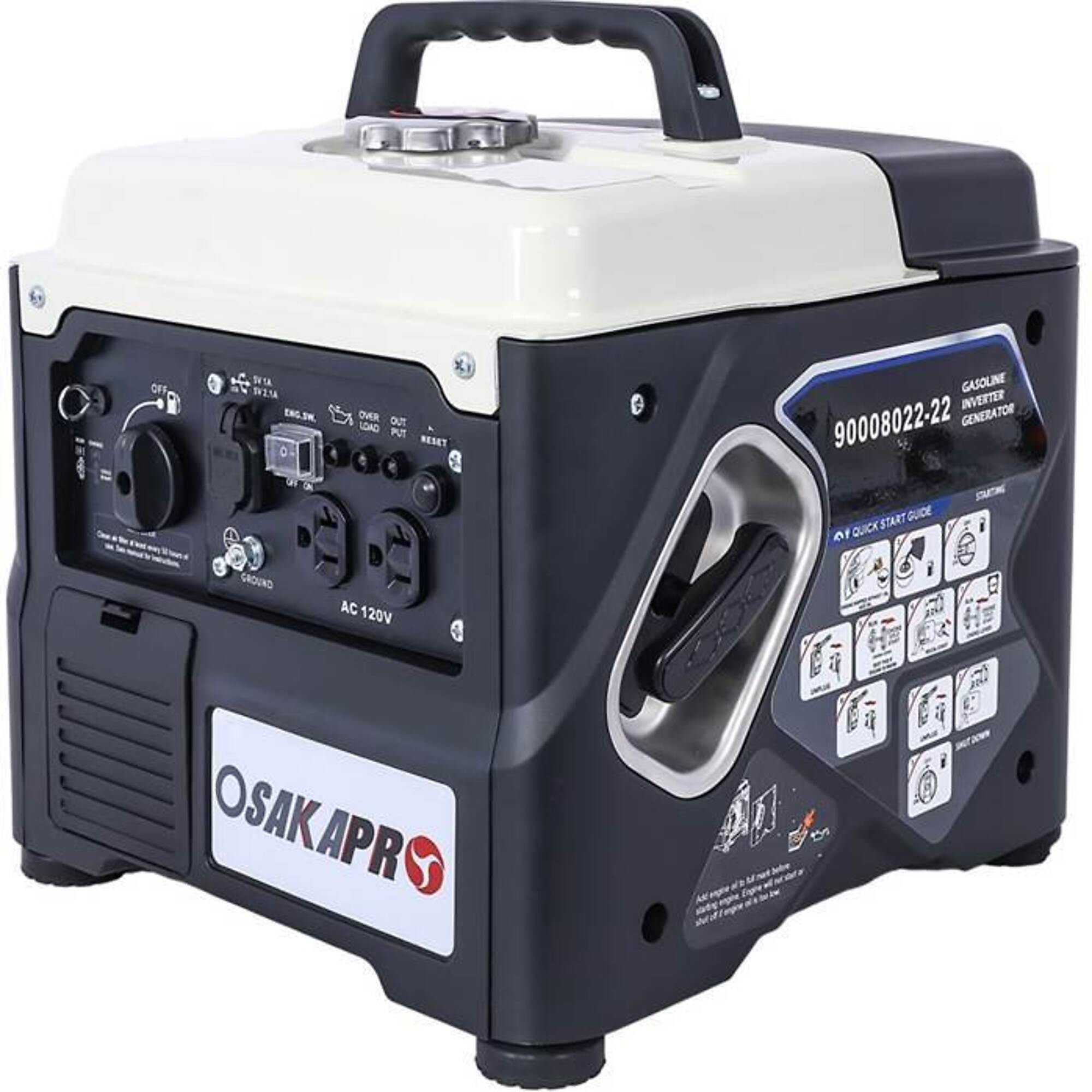 Portable Ultra-Quiet Inverter Generator, 1200W, 56cc 4-stroke, EPA Compliant, BAC-W46577461