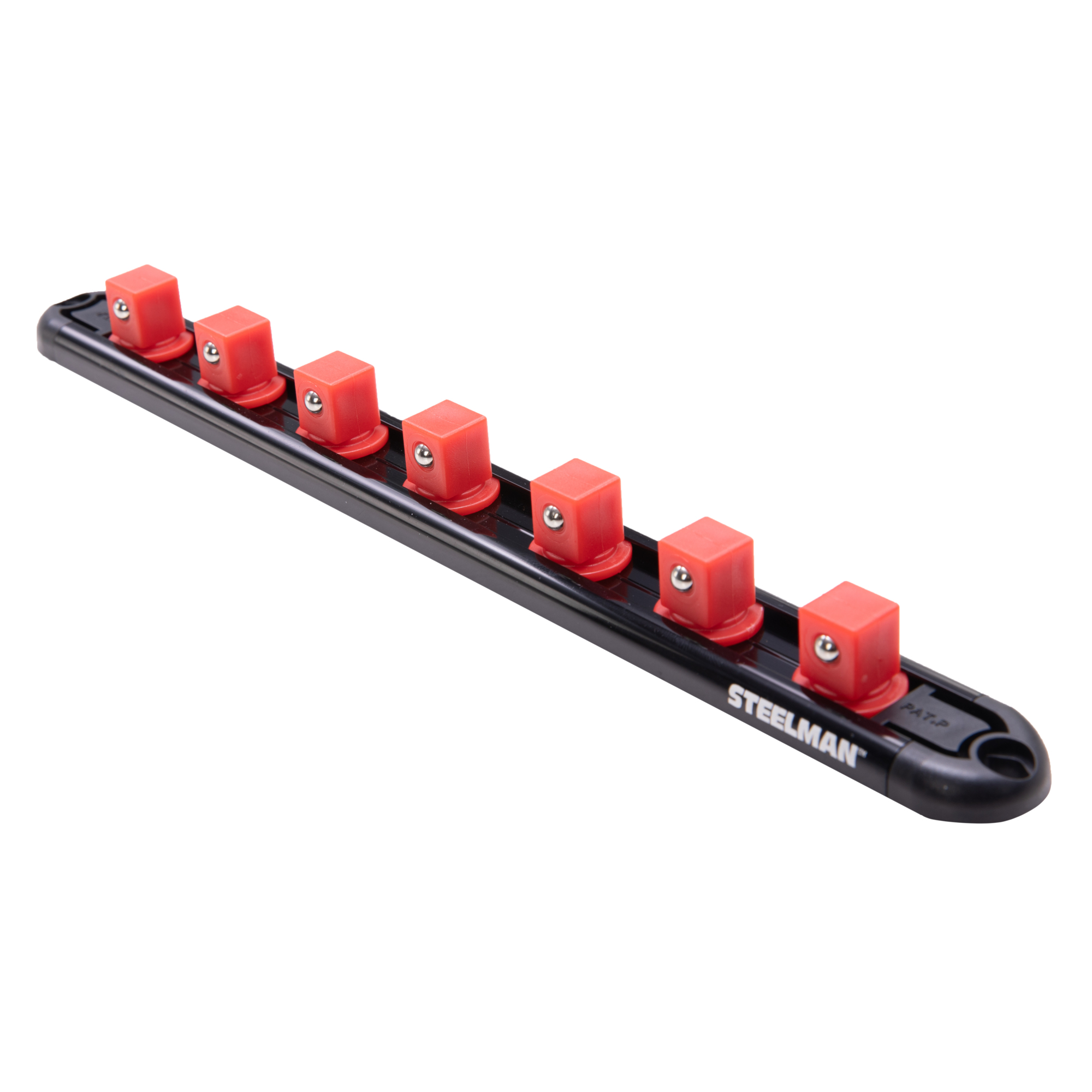 STEELMAN 1/2-Inch Drive 7-Piece Aluminum Socket Storage Rail, 11.25-Inch Length, Model# 60727