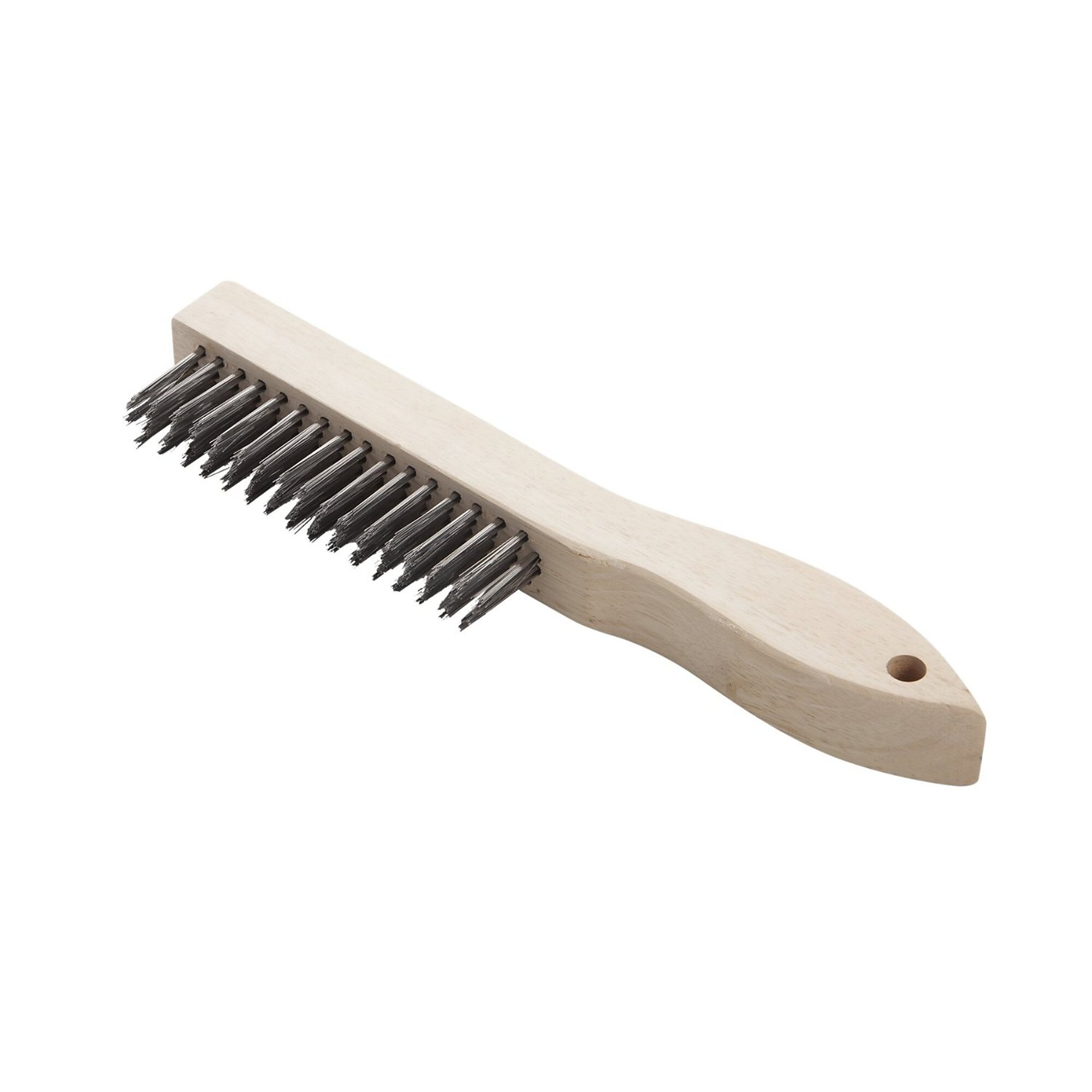 STEELMAN 10-Inch Wood Handled Brush with Steel Wire Bristles, Model# 98990
