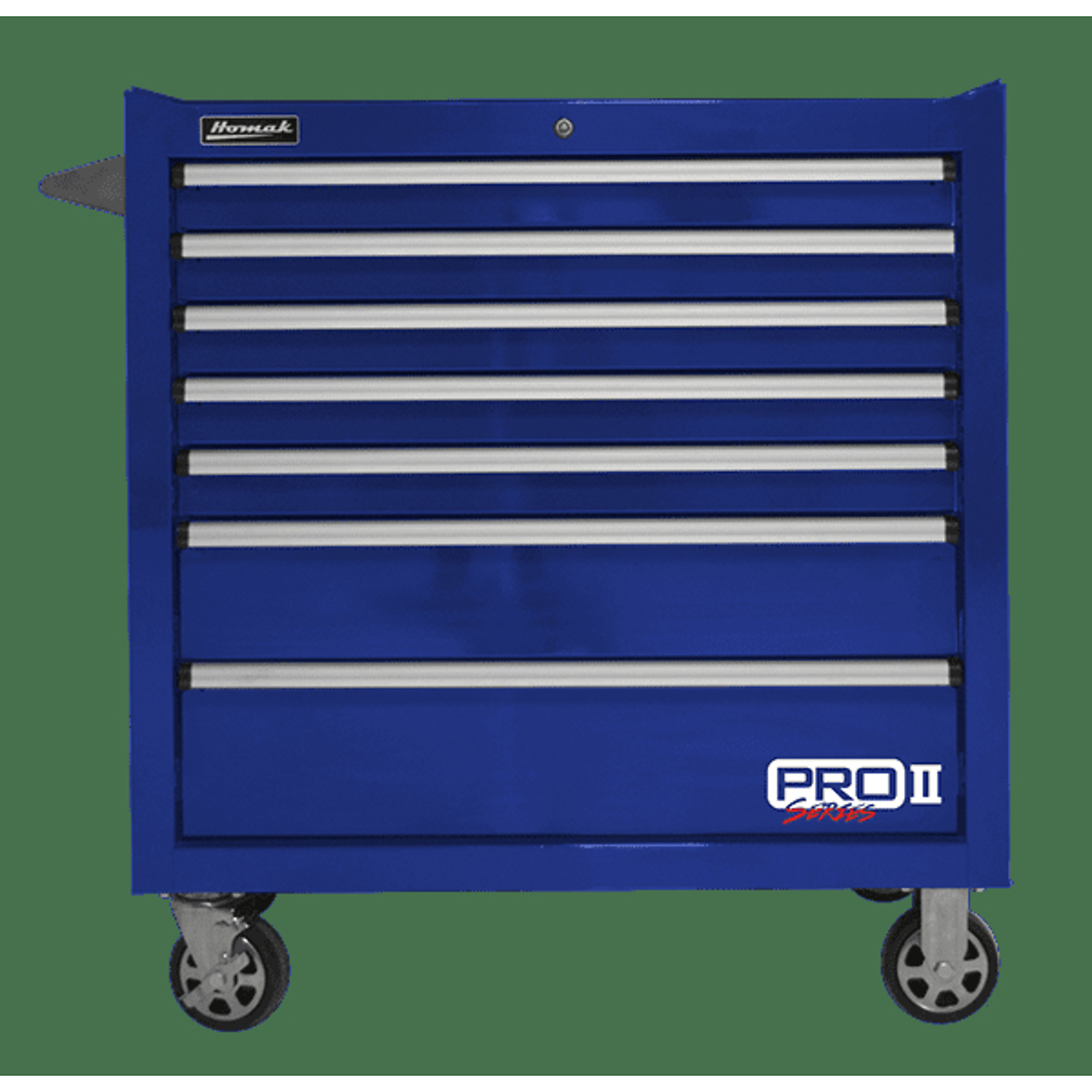 Homak, RS Pro, 36" 11 Drawer Roller Cabinet, Blue, Heavy-duty 19-gauge steel, Model #BL04036010