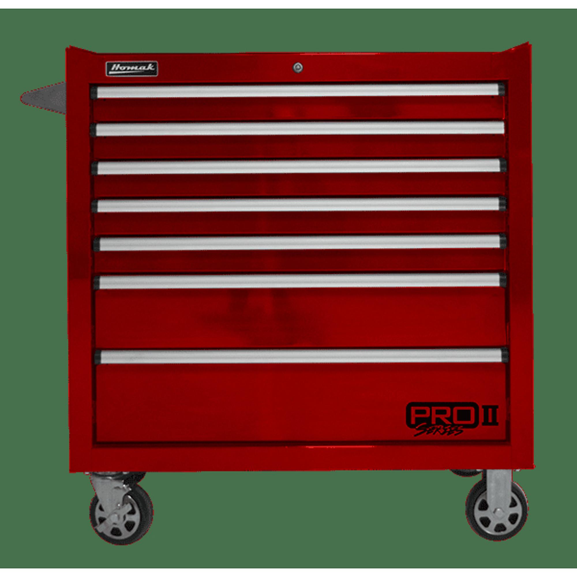 Homak, RS Pro, 36" 11 Drawer Roller Cabinet, Red, Heavy-duty 19-gauge steel, Model #RD04036010