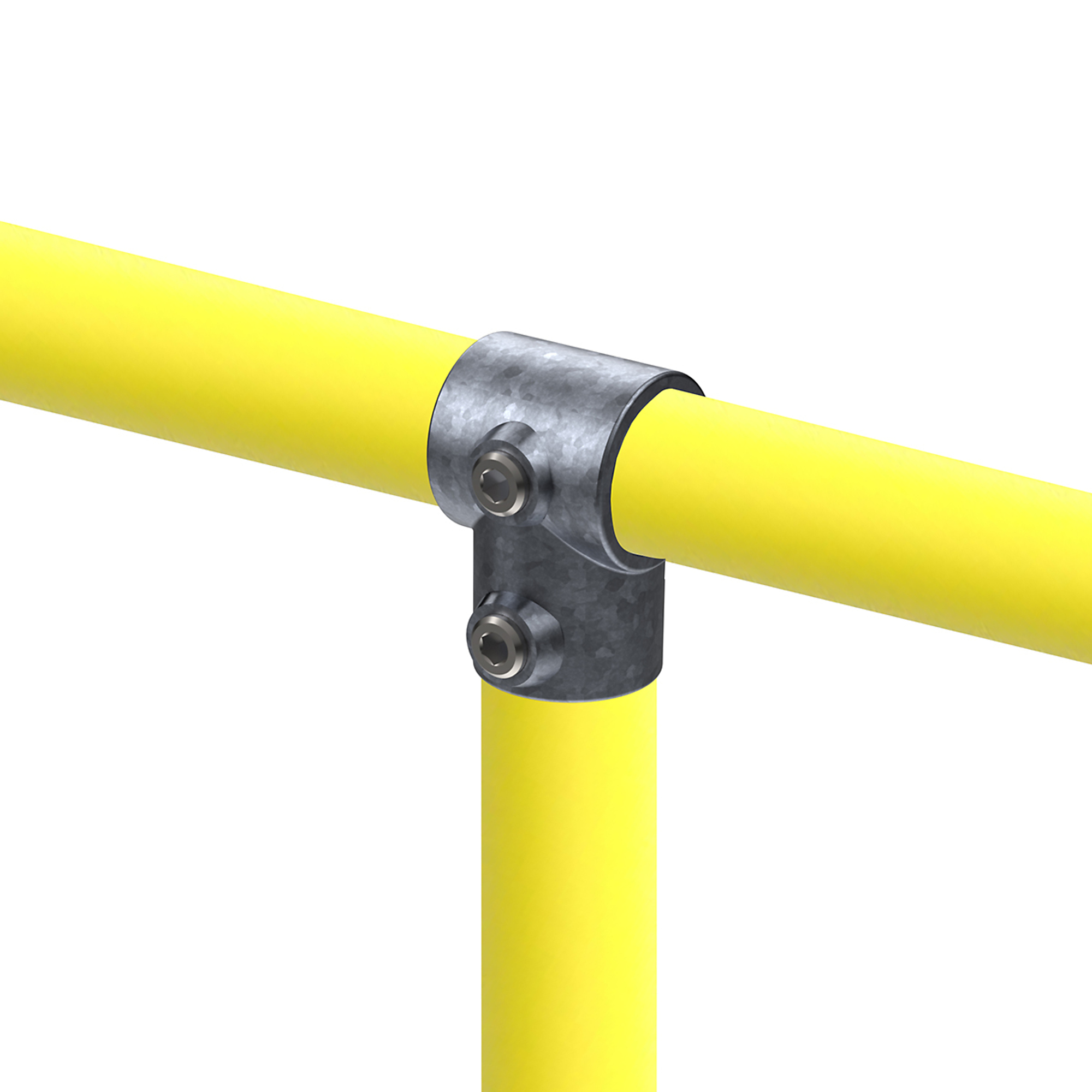 Safety Rail Co. Modular Galvanized Pipe Fitting System - Single Socket Tee - 1-1/2in