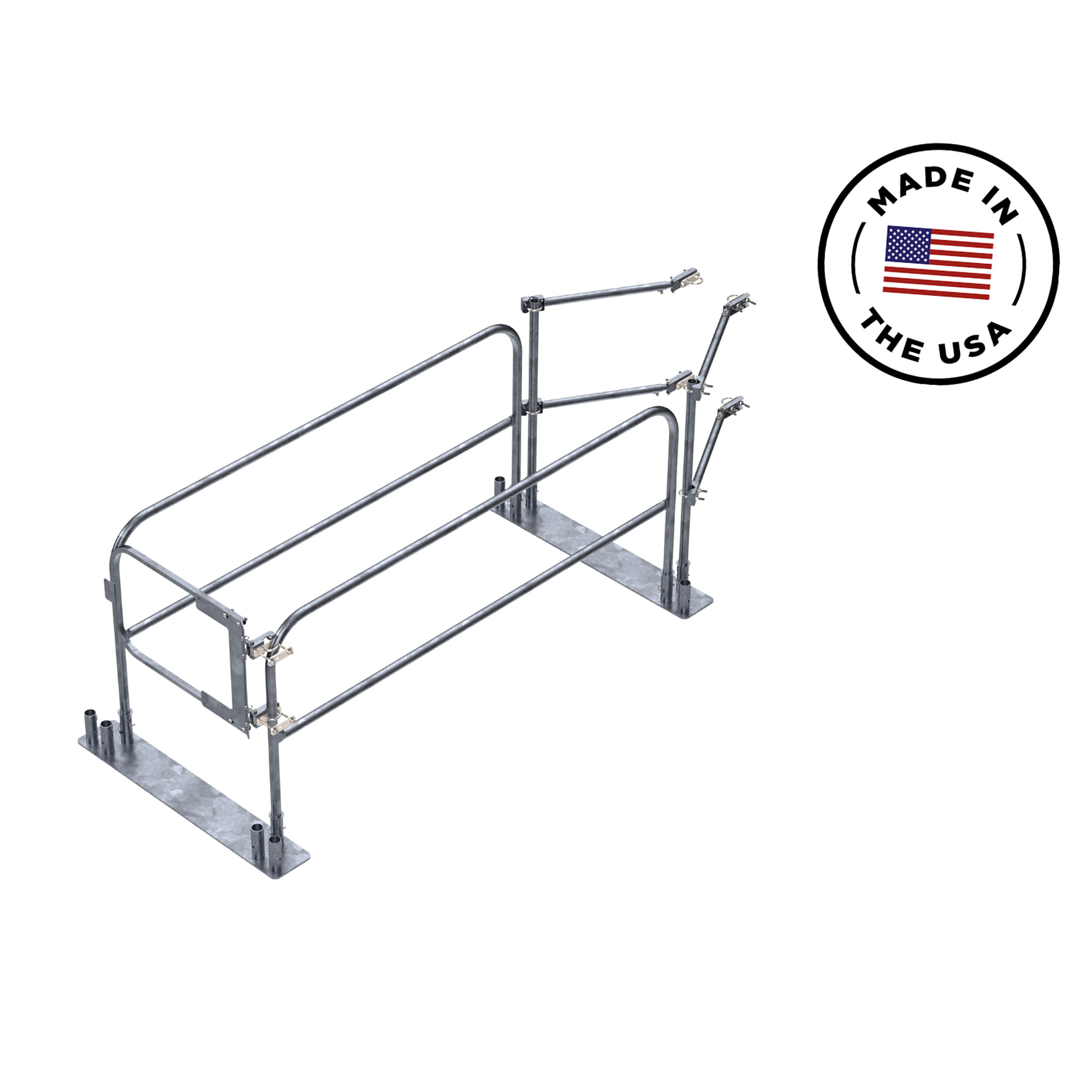Safety Rail Co. Ladder Guard System for Fall Protection — Galvanized, 7.5 feet — OSHA Compliant — Made in USA