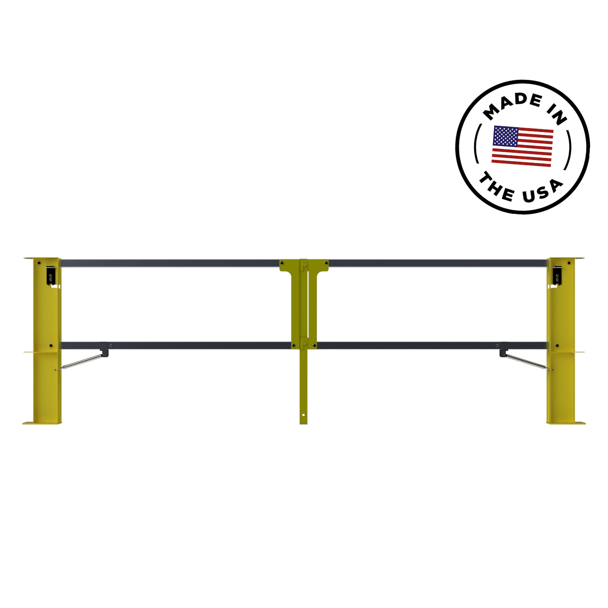 Safety Rail Co. Cantilever Gate — Powdercoat Yellow, 18 Feet — Double Gate —OSHA Compliant — Made in USA