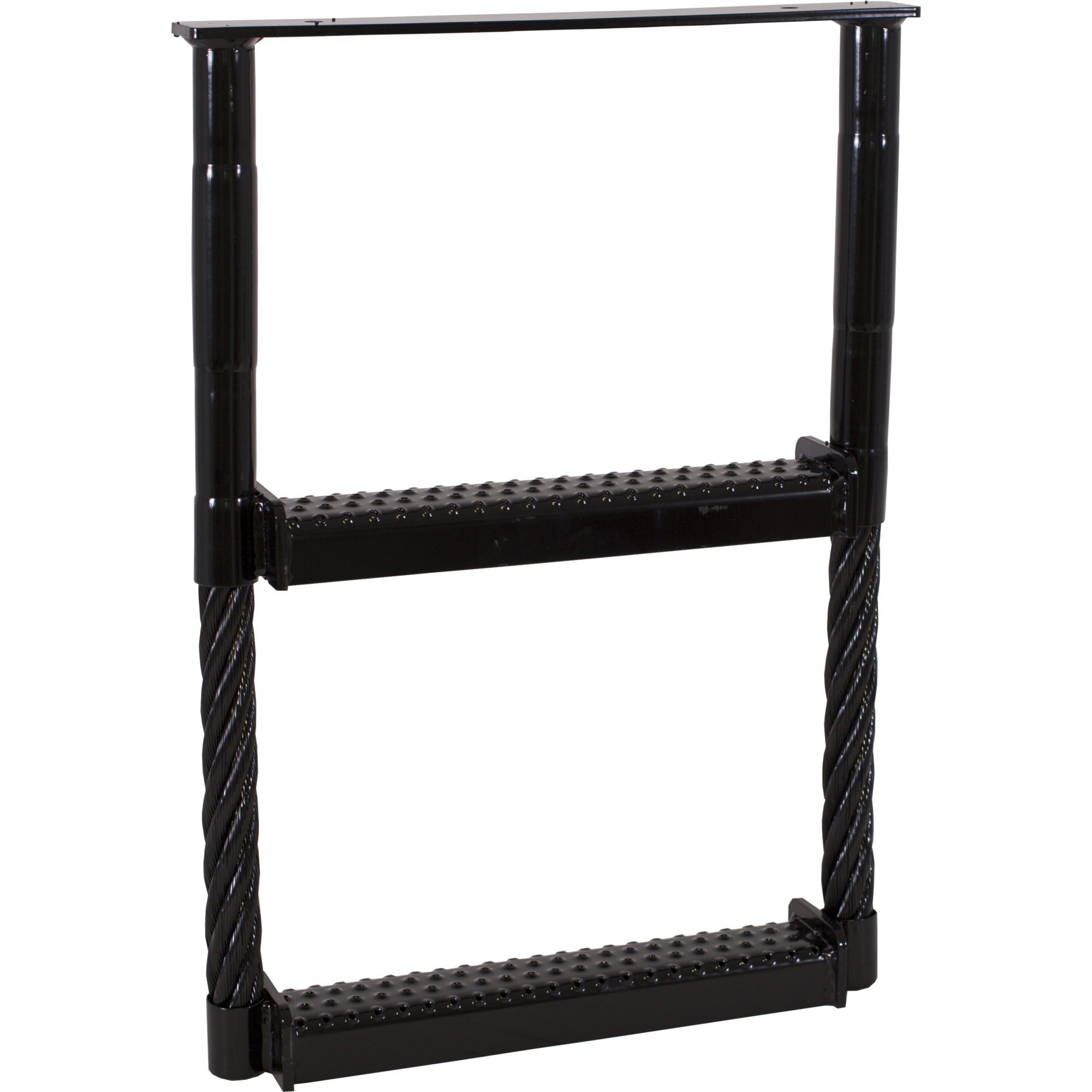 Buyers Products Black Powder Coated 2-Rung Cable Type Truck Step - 24 x 17.5 x 1.38 Inch Deep, Model # 5232417