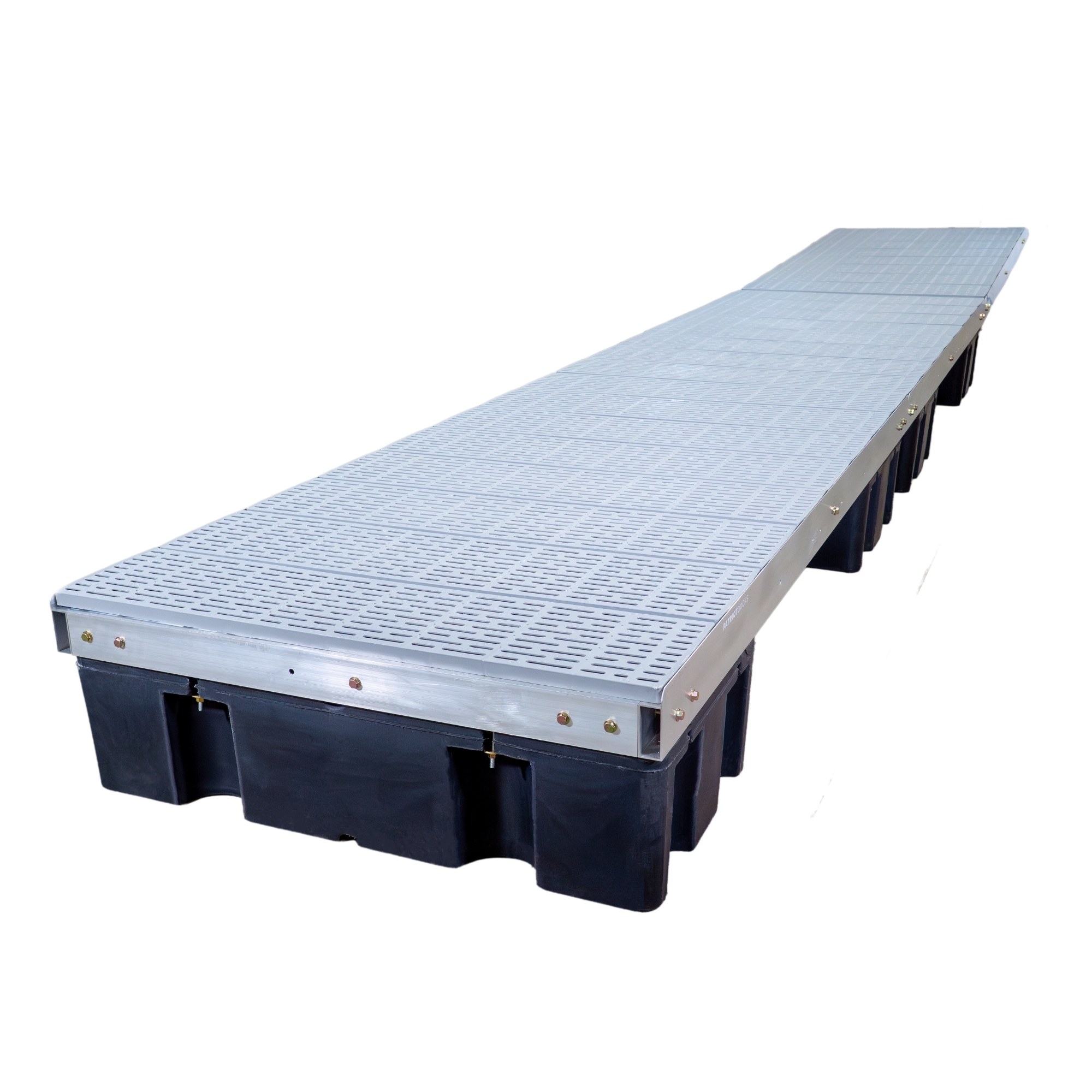 Patriot Docks 32' Low-Profile Floating Dock with Gray Poly Decking