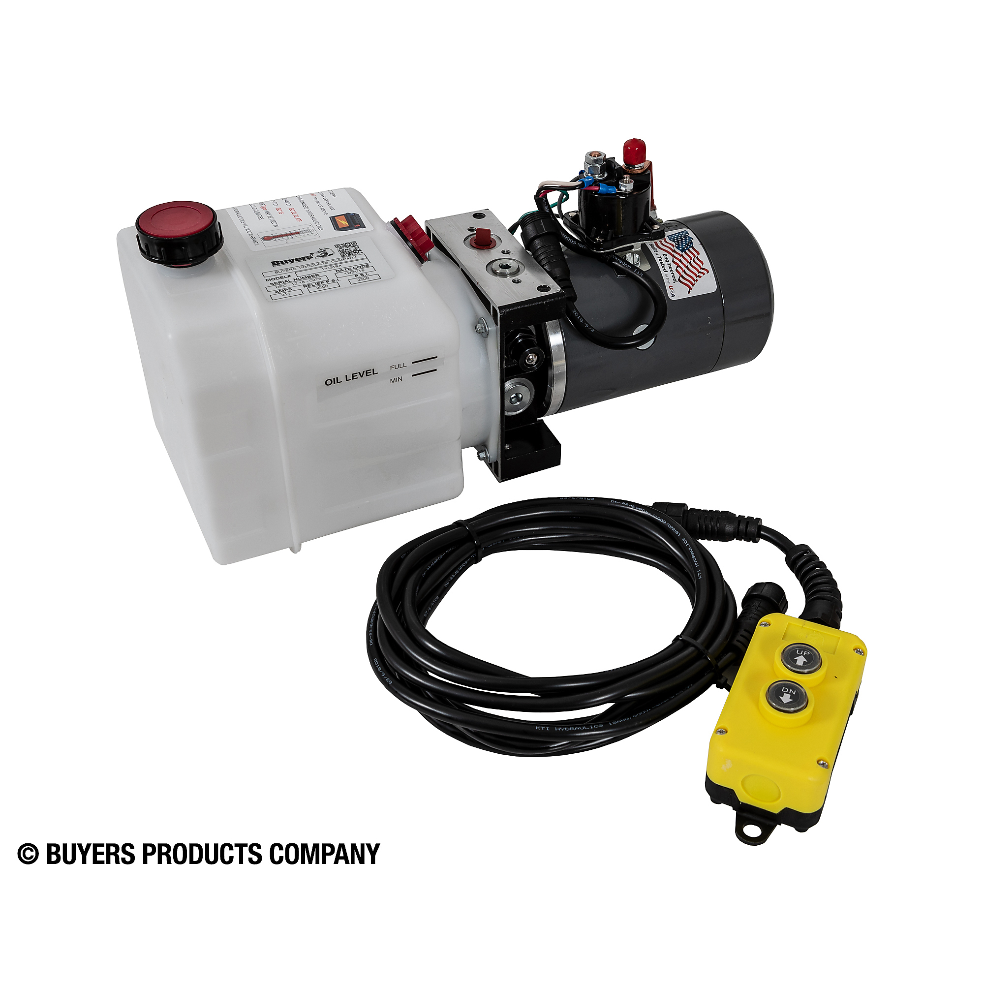 Buyers Products PU319A 3-Way DC Power Unit-Electric Controls Horizontal 0.75 Gallon Poly Reservoir