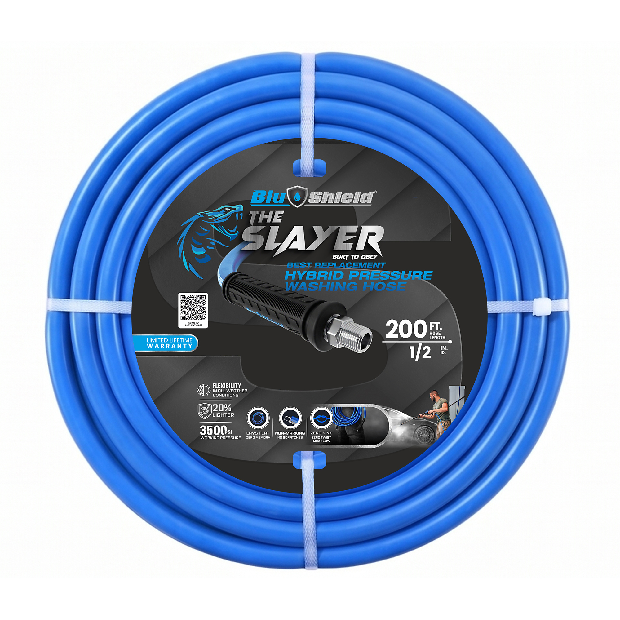 Blu Shield The Slayer Hybrid Pressure Washing Hose 1/2" X 200'