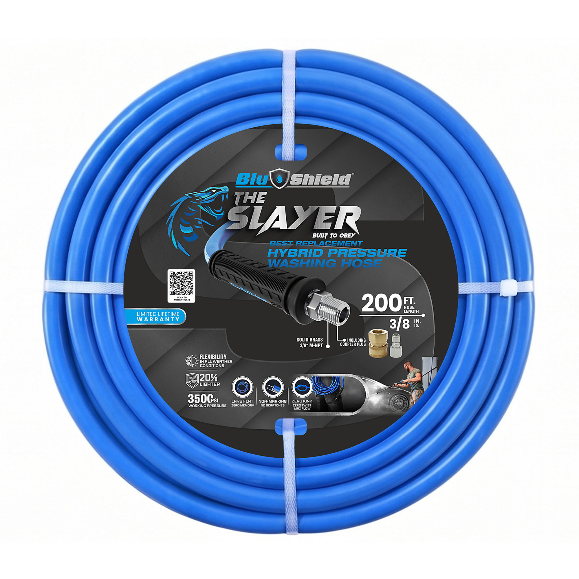 Blu Shield The Slayer Hybrid Pressure Washing Hose 3/8" X 200'