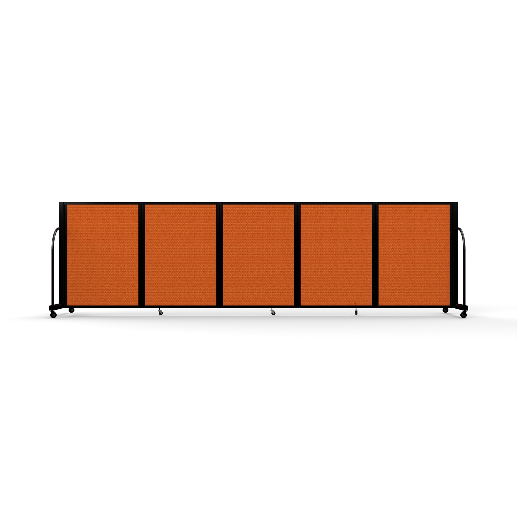Screenflex Full Motion Divider, 4' x 14'1", Black Frame, Orange