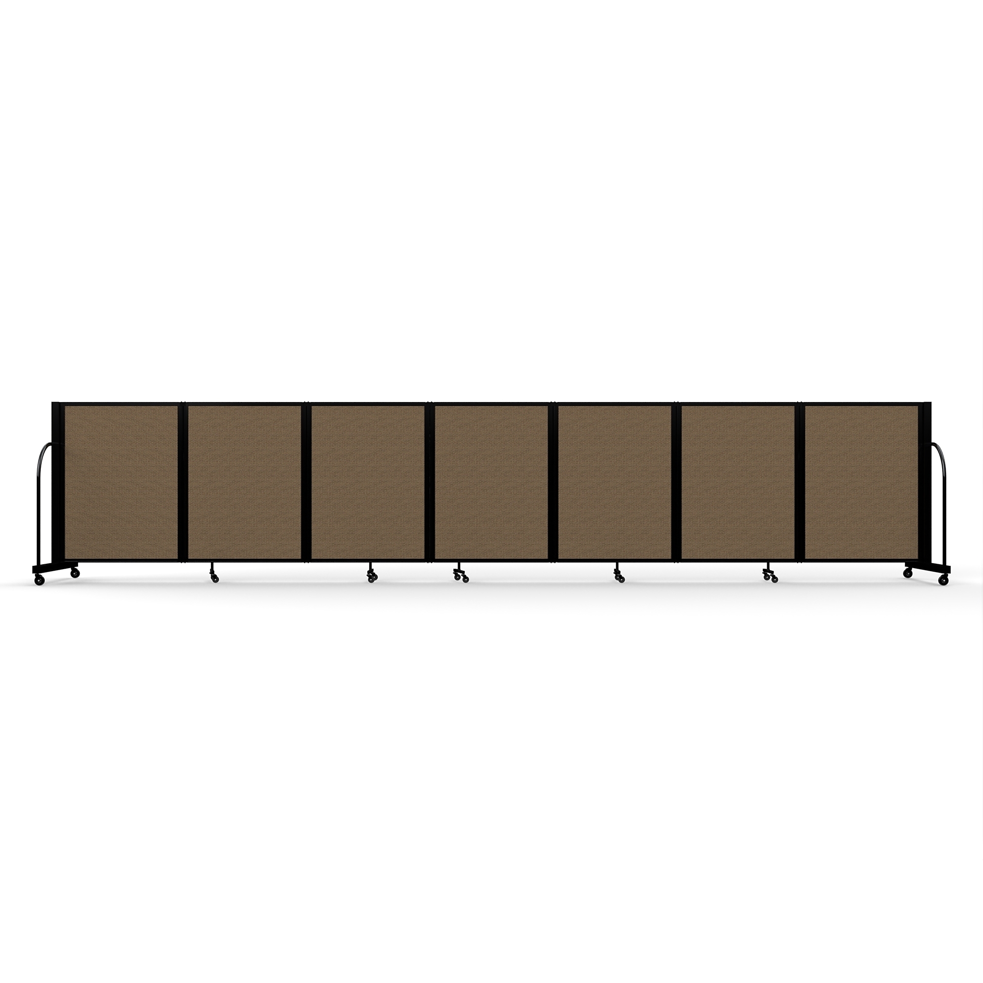 Screenflex Full Motion Divider — 4ft. x 19ft. 7in., Black Frame, Walnut, Model# FSH-407-B-DO