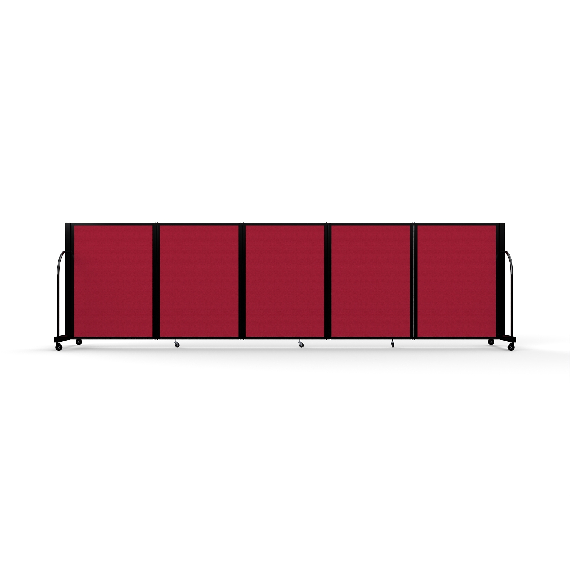 Screenflex Full Motion Divider, 4' x 14'1", Black Frame, Primary Red
