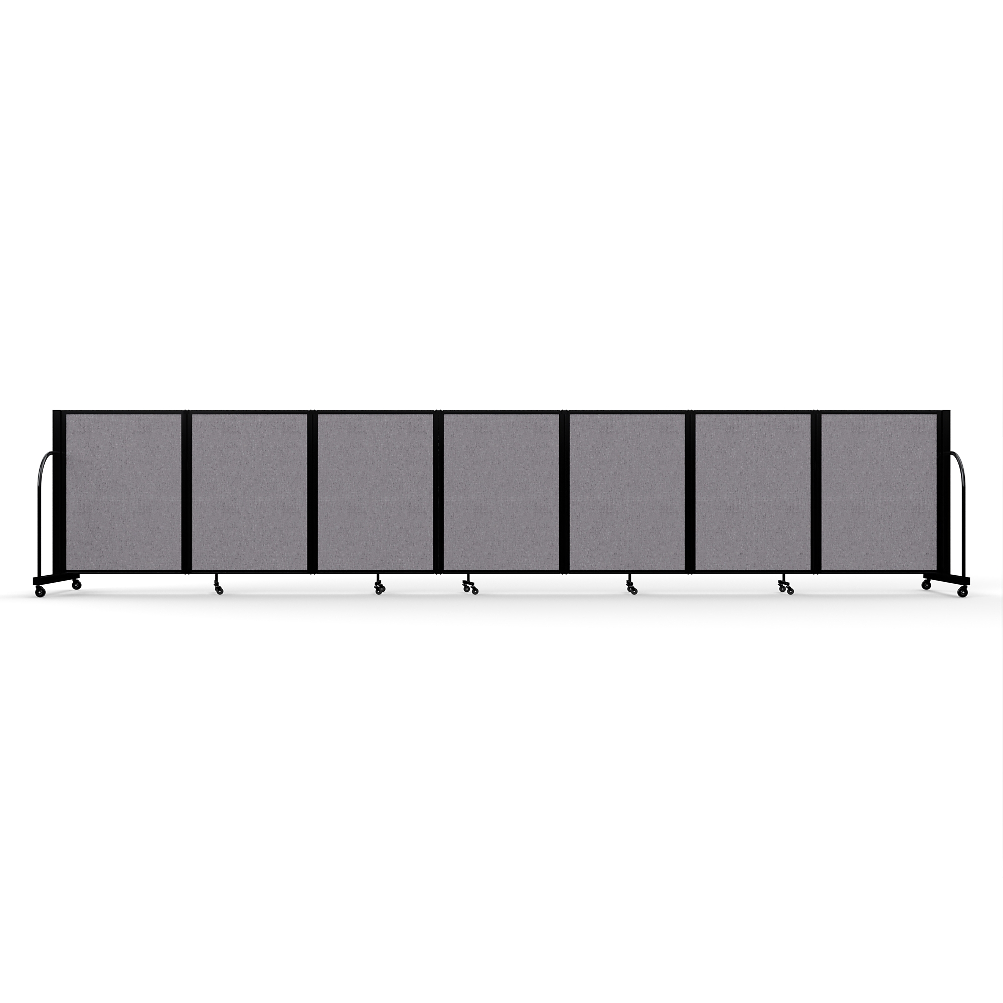 Screenflex Full Motion Divider, 4' x 19'7", Black Frame, Select Gray
