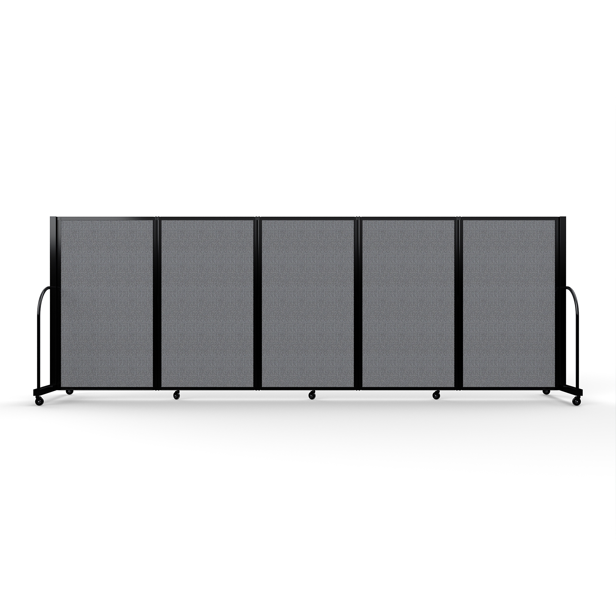 Screenflex Full Motion Divider, 5' x 14'1", Black Frame, Stone