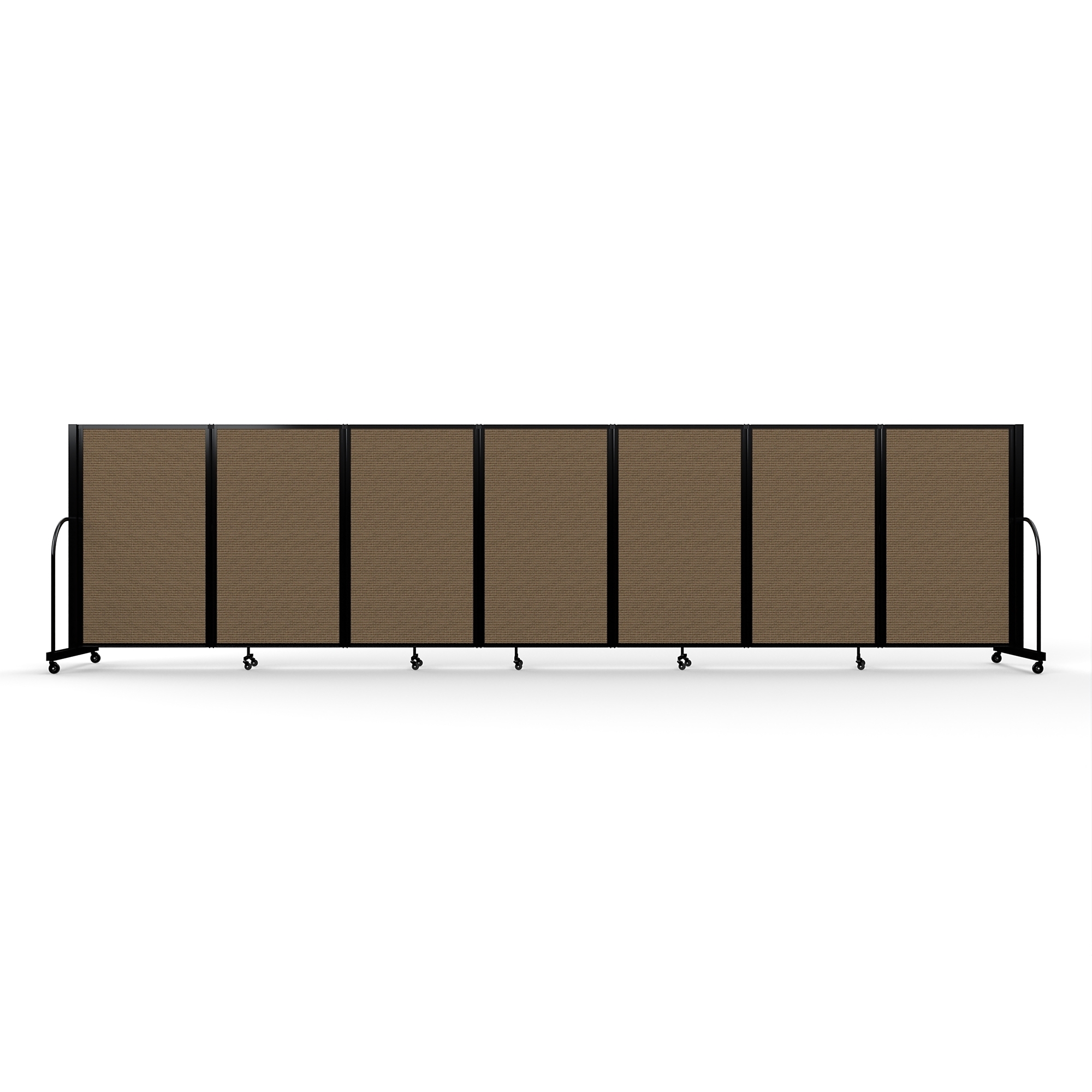 Screenflex Full Motion Divider, 5' x 19'7", Black Frame, Walnut