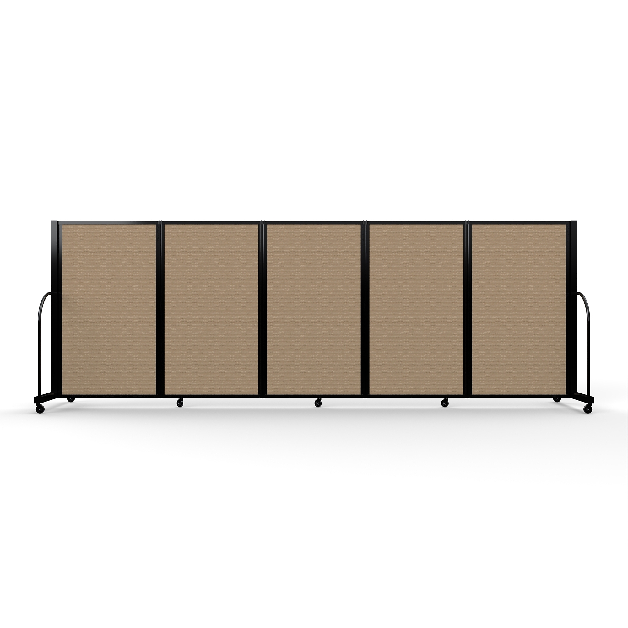 Screenflex Full Motion Divider, 5' x 14'1", Black Frame, Desert