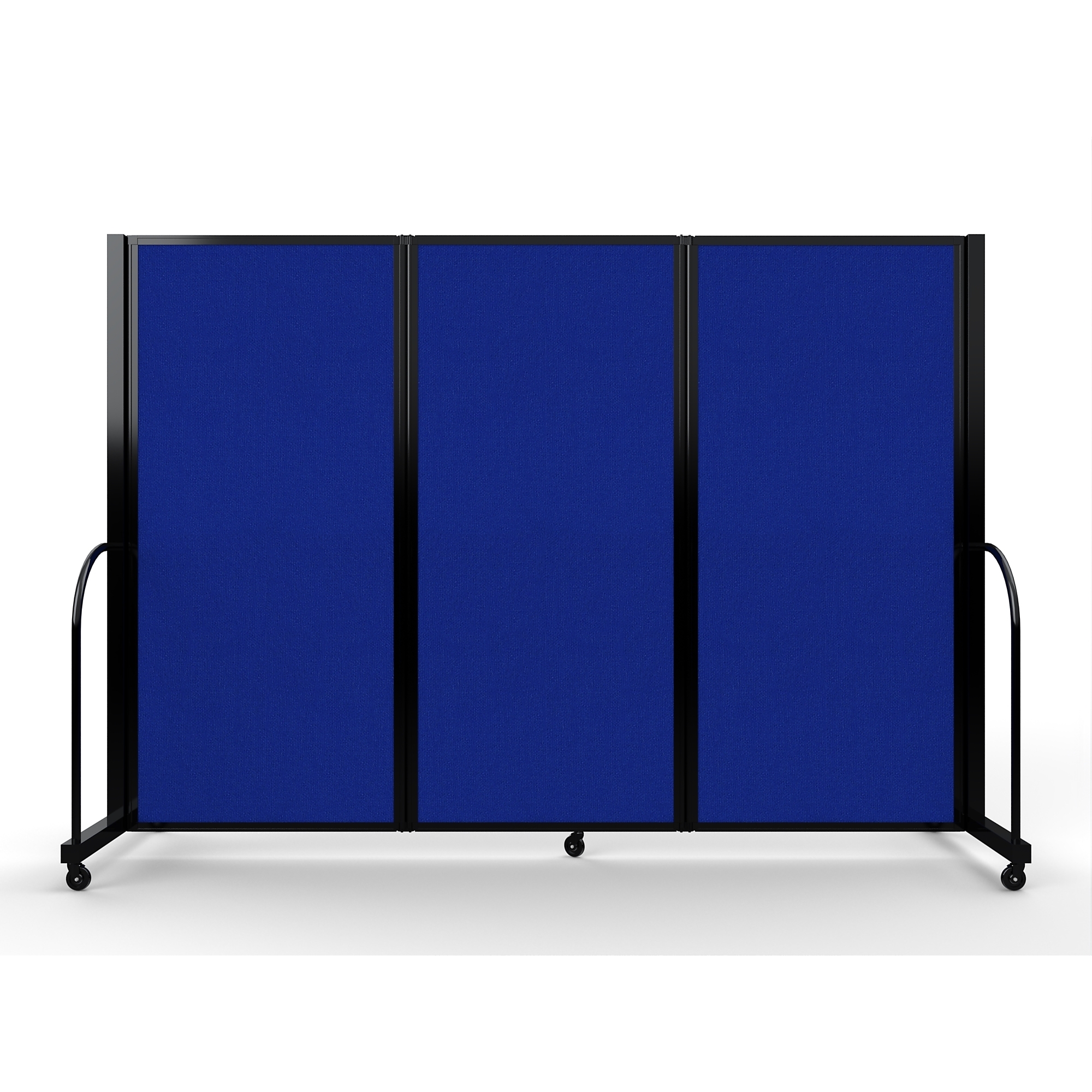 Screenflex Full Motion Divider, 6' x 8'7", Black Frame, Royal Blue