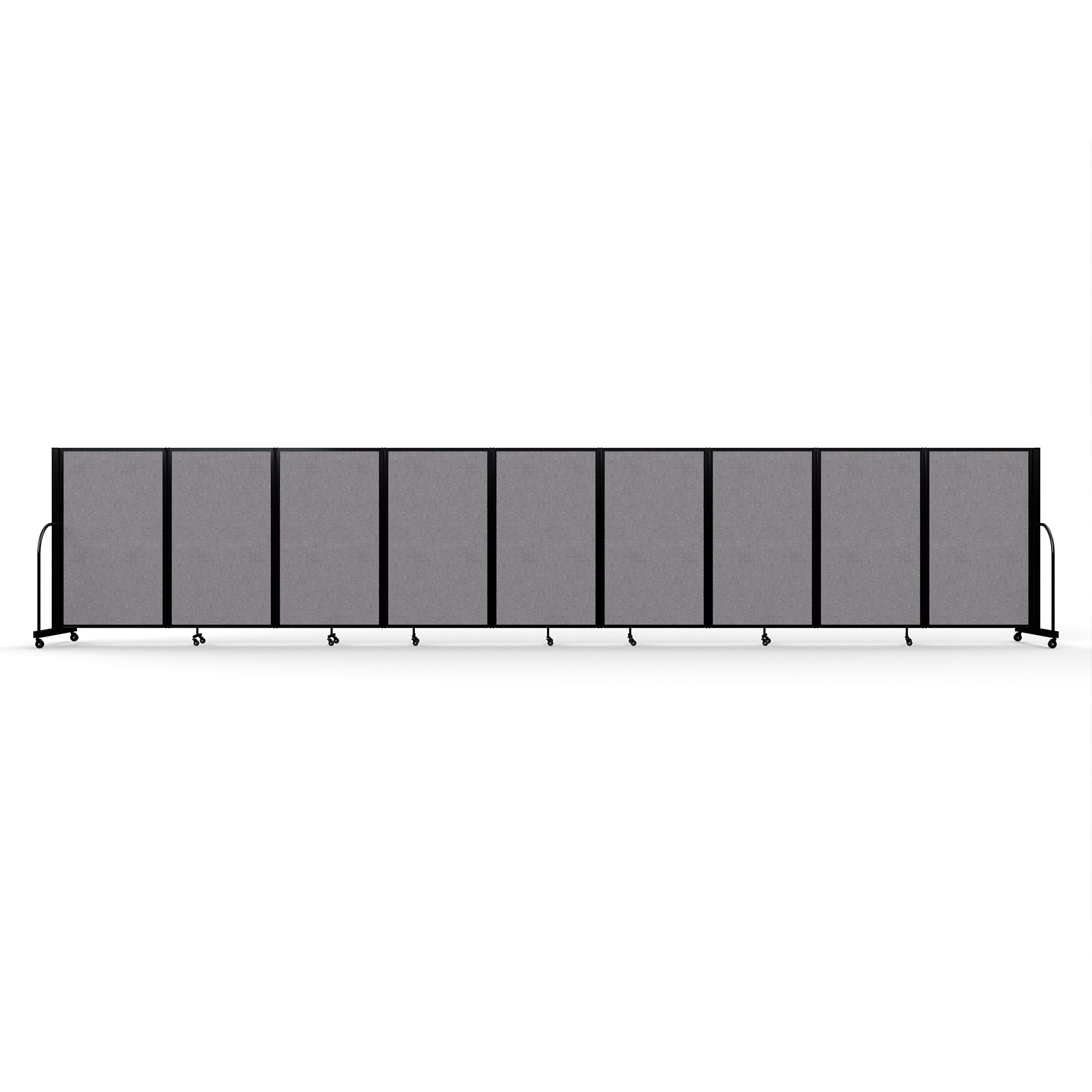 Screenflex Full Motion Divider — 5ft. x 25ft. 1in., Black Frame, Select Gray, Model# FSH-509-B-LGY
