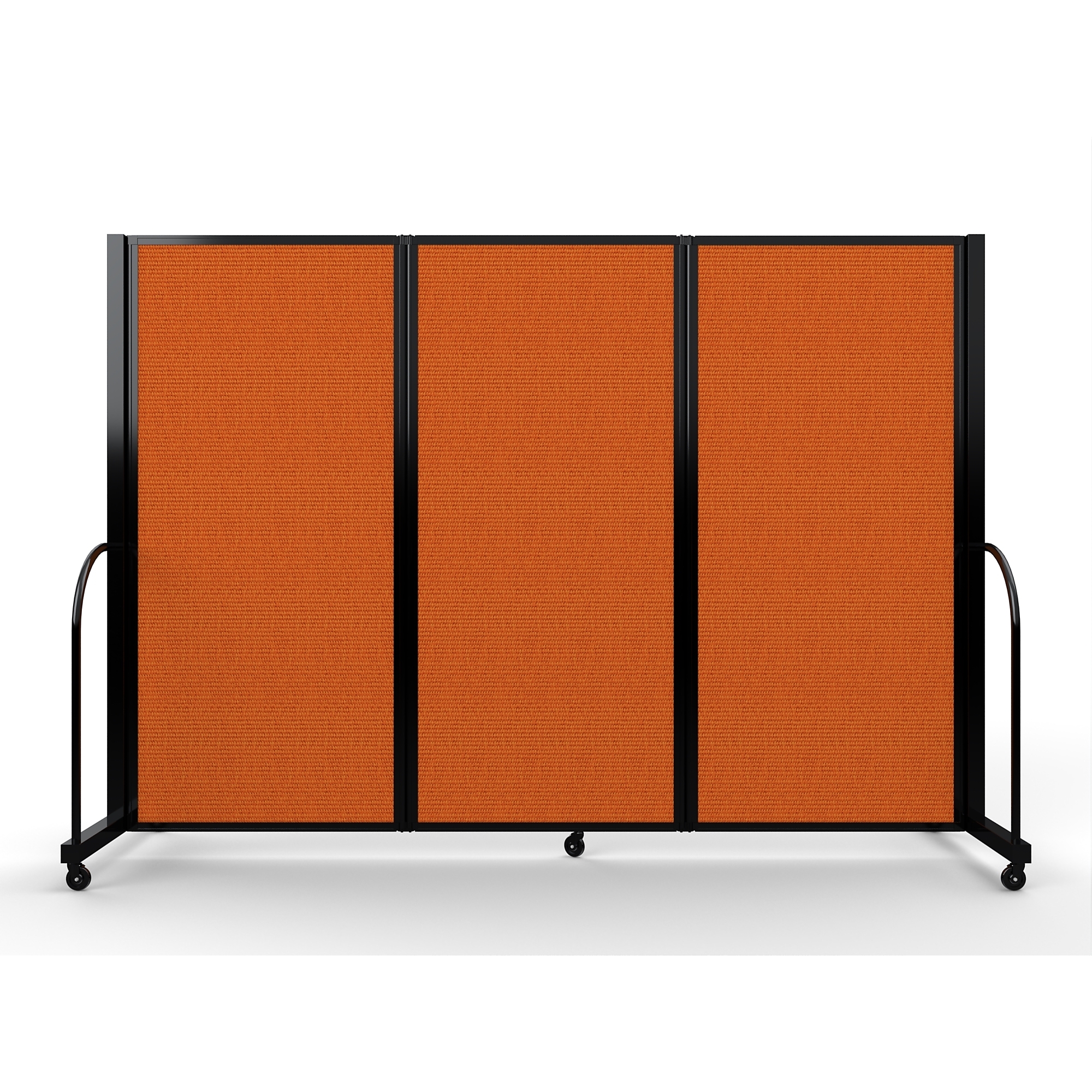 Screenflex Full Motion Divider — 6ft. x 8ft. 7in., Black Frame, Orange, Model# FSH-603-B-DJ