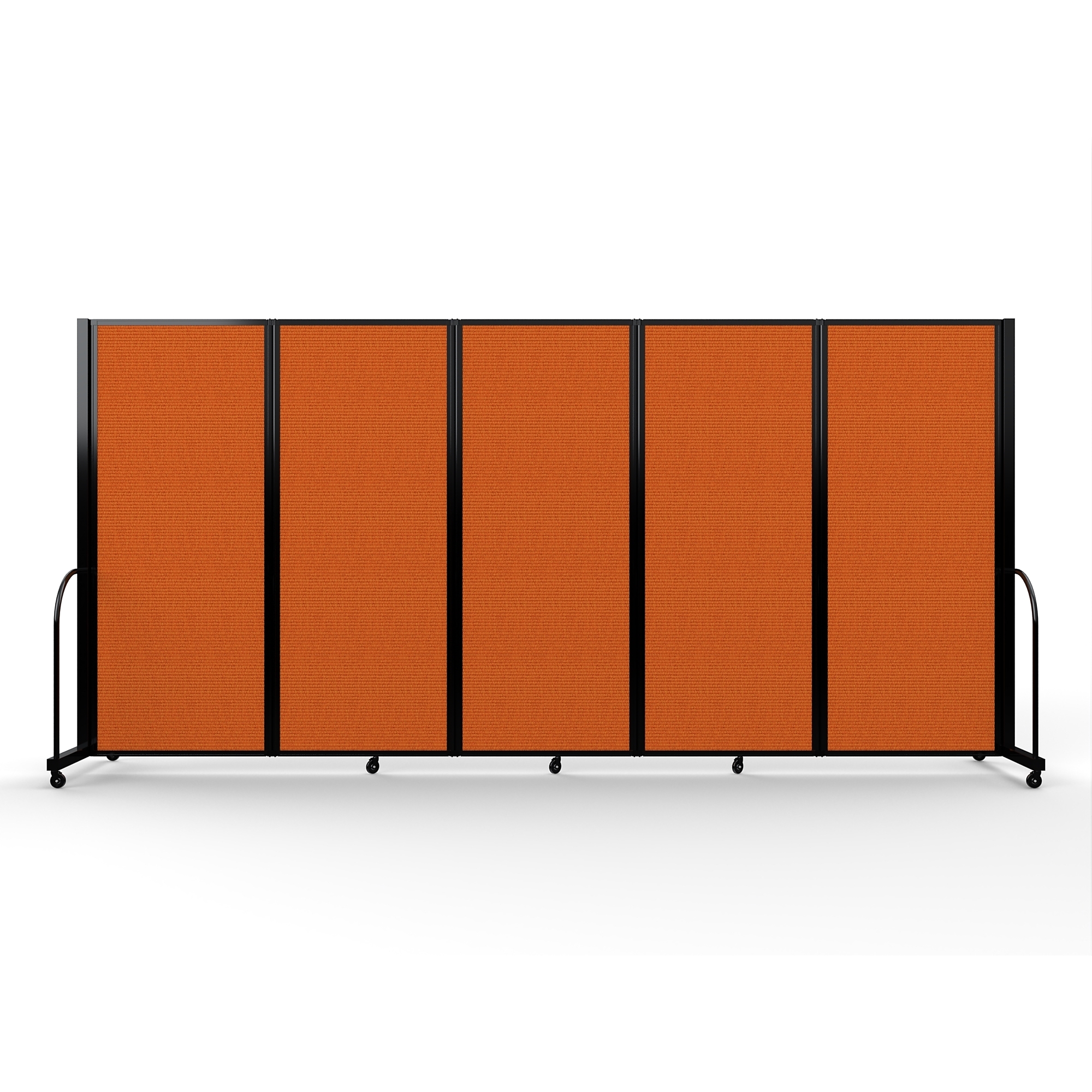Screenflex Full Motion Divider — 6ft. 10in. x 14ft. 1in., Black Frame, Orange, Model# FSH-6105-B-DJ
