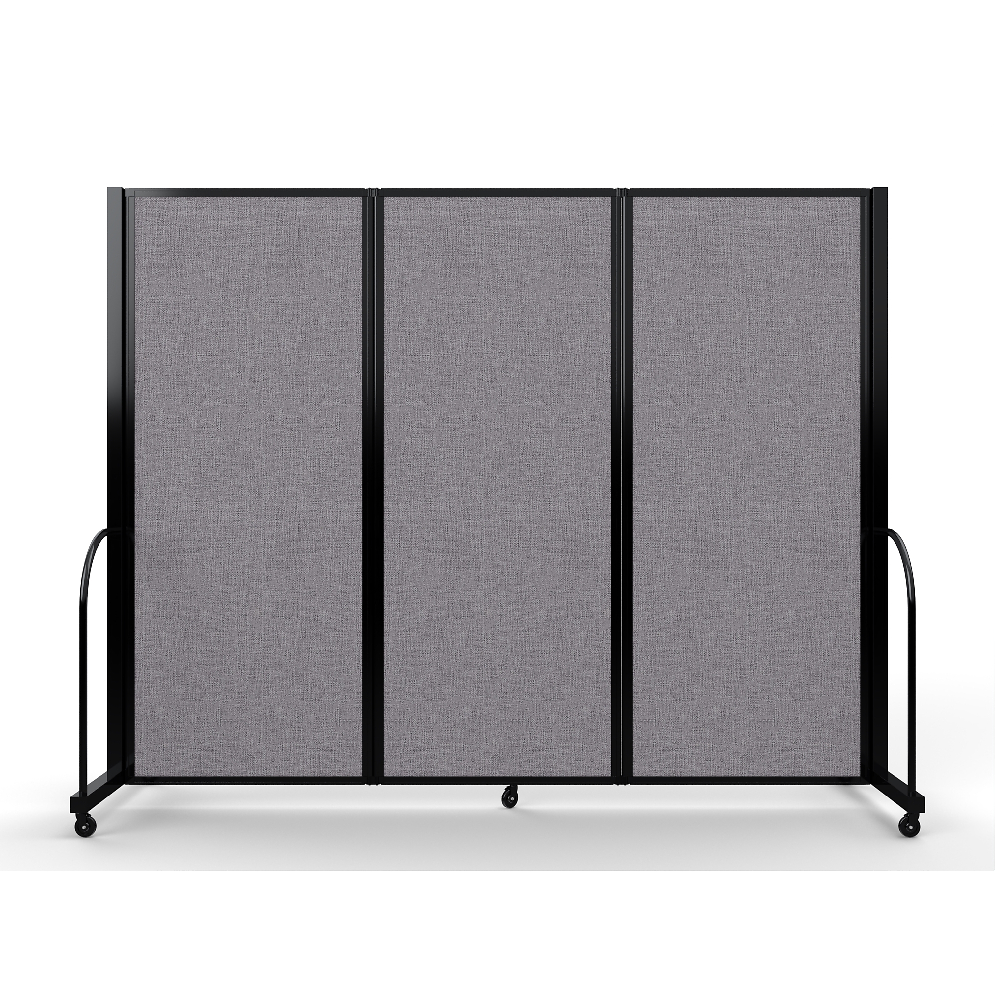 Screenflex Full Motion Divider — 6ft. 10in. x 8ft. 7in., Black Frame, Select Gray, Model# FSH-6103-B-LGY