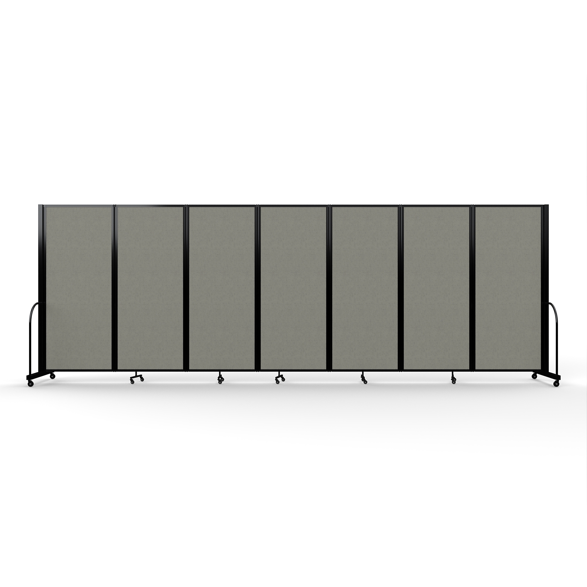 Screenflex Full Motion Divider — 6ft. 10in. x 19ft. 7in., Black Frame, Gray Smoke, Model# FSH-6107-B-SGY