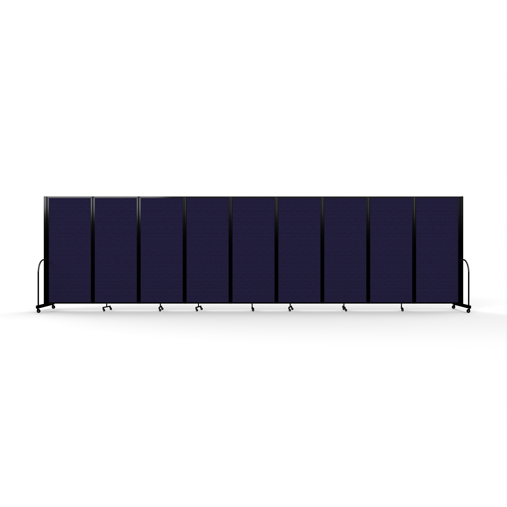 Screenflex Full Motion Divider — 6ft. 10in. x 25ft. 1in., Black Frame, Navy, Model# FSH-6109-B-DV