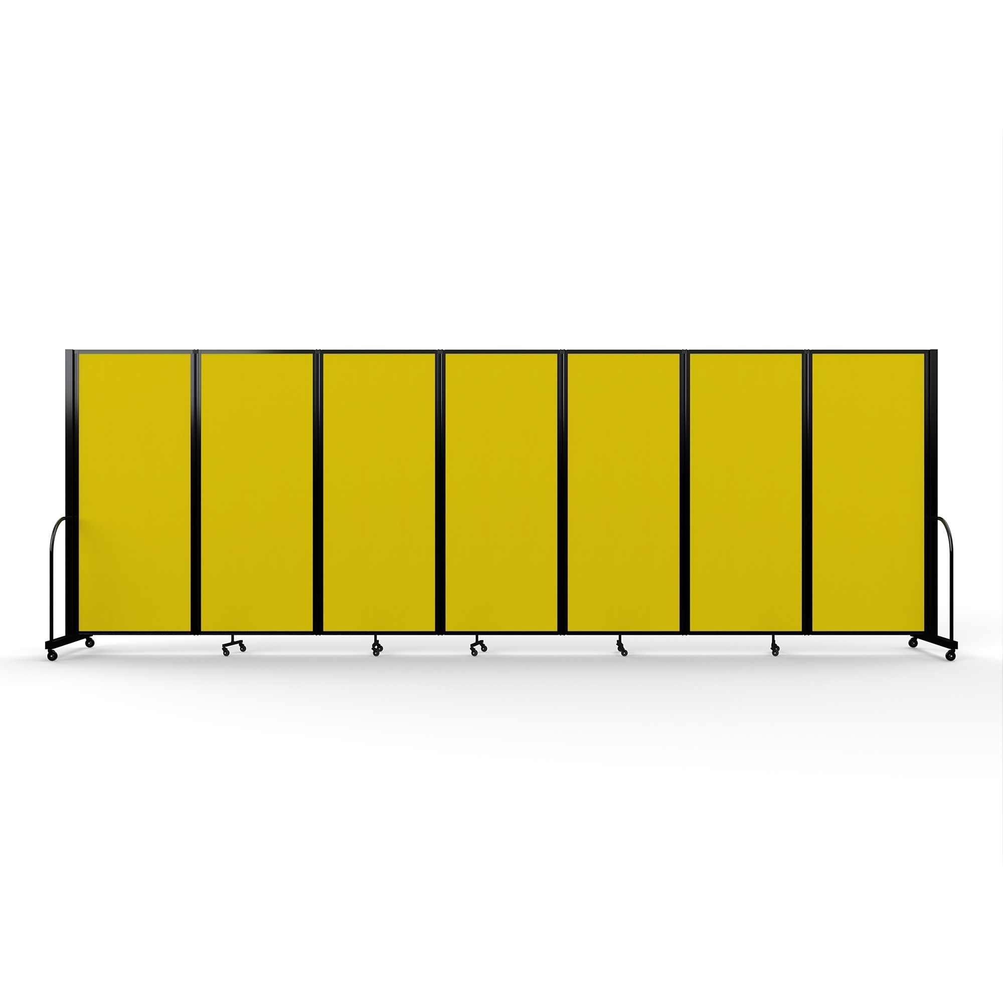 Screenflex Full Motion Divider — 6ft. 10in. x 19ft. 7in., Black Frame, Primary Yellow, Model# FSH-6107-B-DY