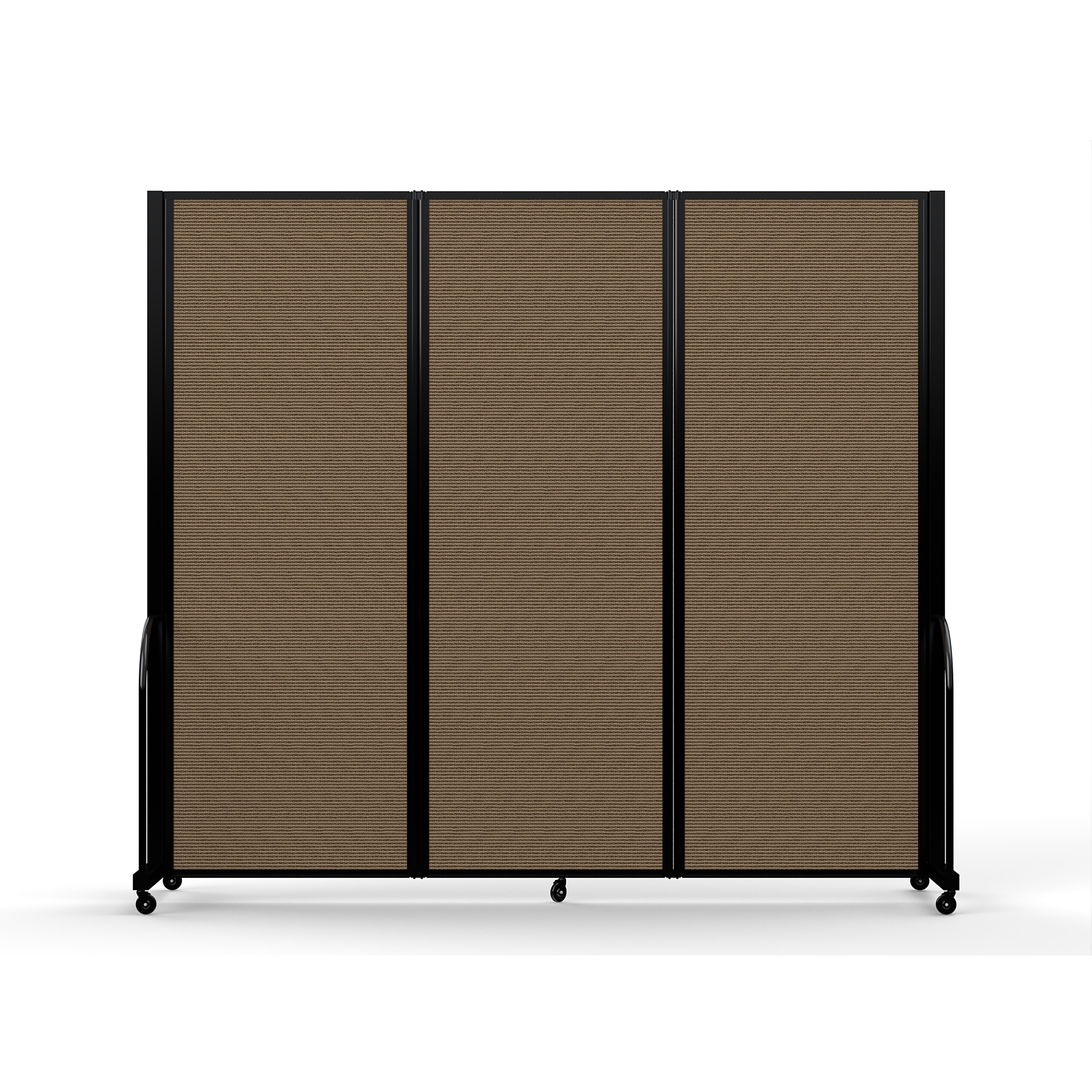 Screenflex Full Motion Divider, 7'6" x 8'7", Black Frame, Walnut