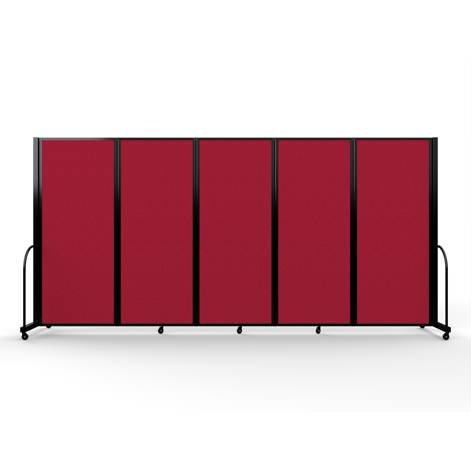 Screenflex Full Motion Divider — 6ft. 10in. x 14ft. 1in., Black Frame, Primary Red, Model# FSH-6105-B-DR