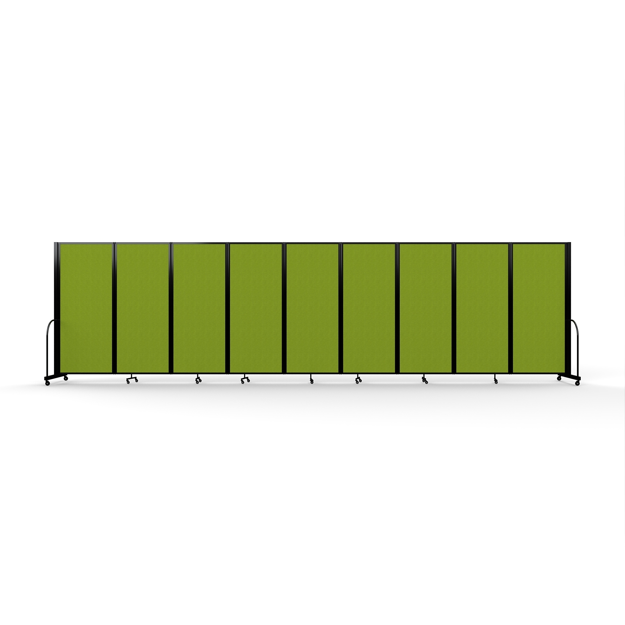 Screenflex Full Motion Divider — 6ft. 10in. x 25ft. 1in., Black Frame, Apple Green, Model# FSH-6109-B-DA