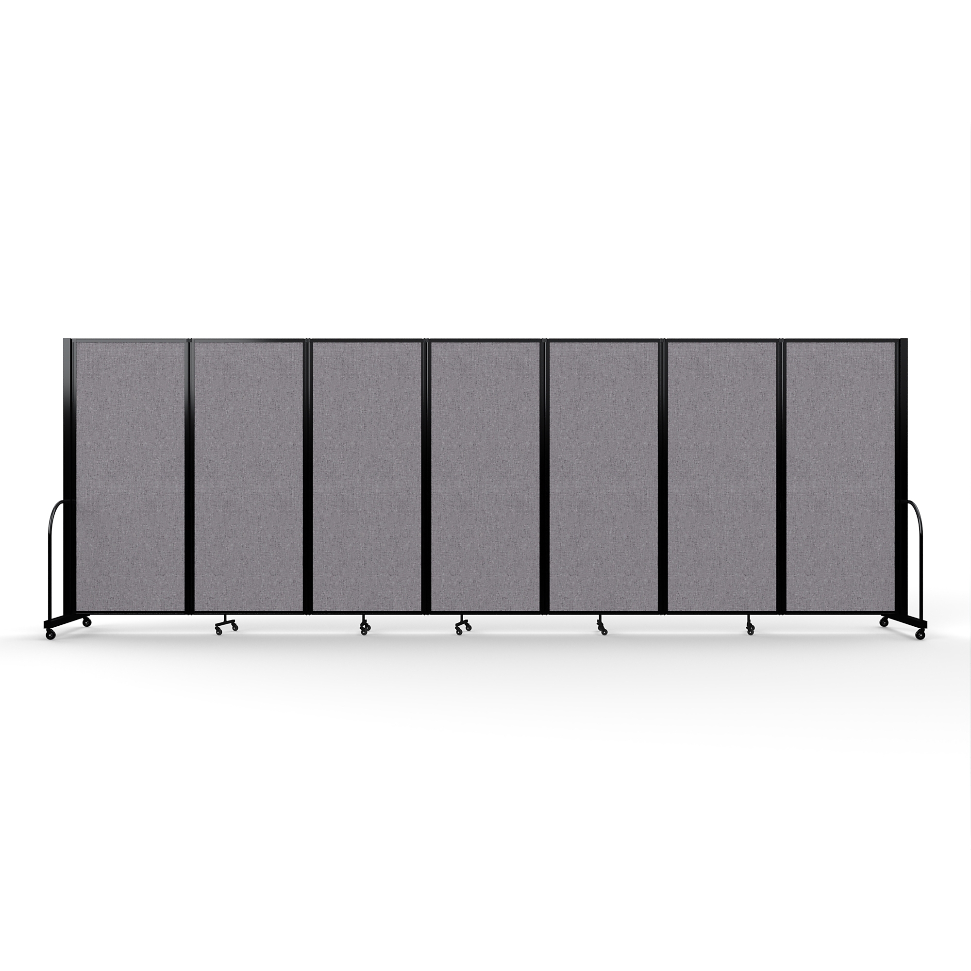 Screenflex Full Motion Divider — 6ft. 10in. x 19ft. 7in., Black Frame, Select Gray, Model# FSH-6107-B-LGY