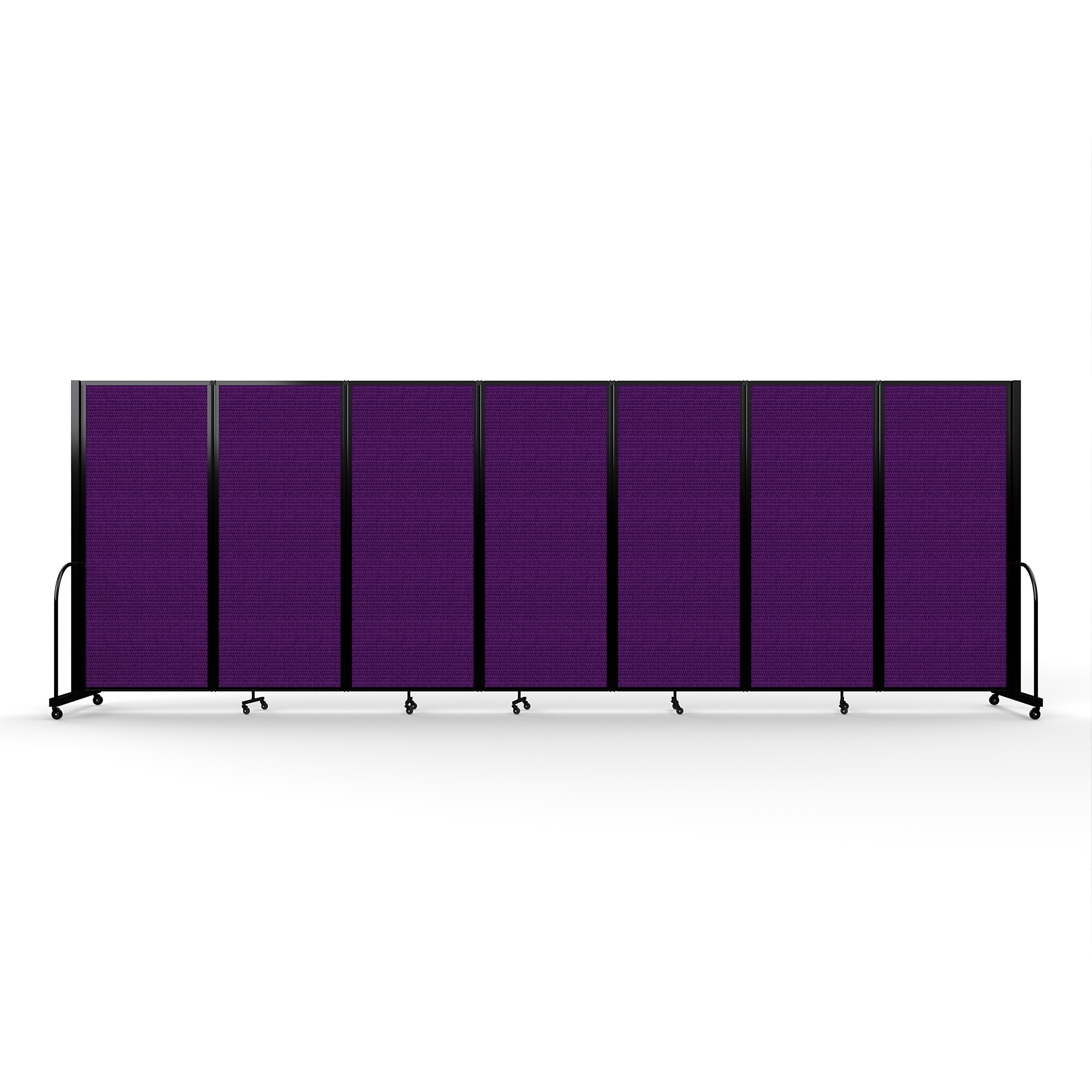 Screenflex Full Motion Divider — 6ft. 10in. x 19ft. 7in., Black Frame, Purple, Model# FSH-6107-B-DP