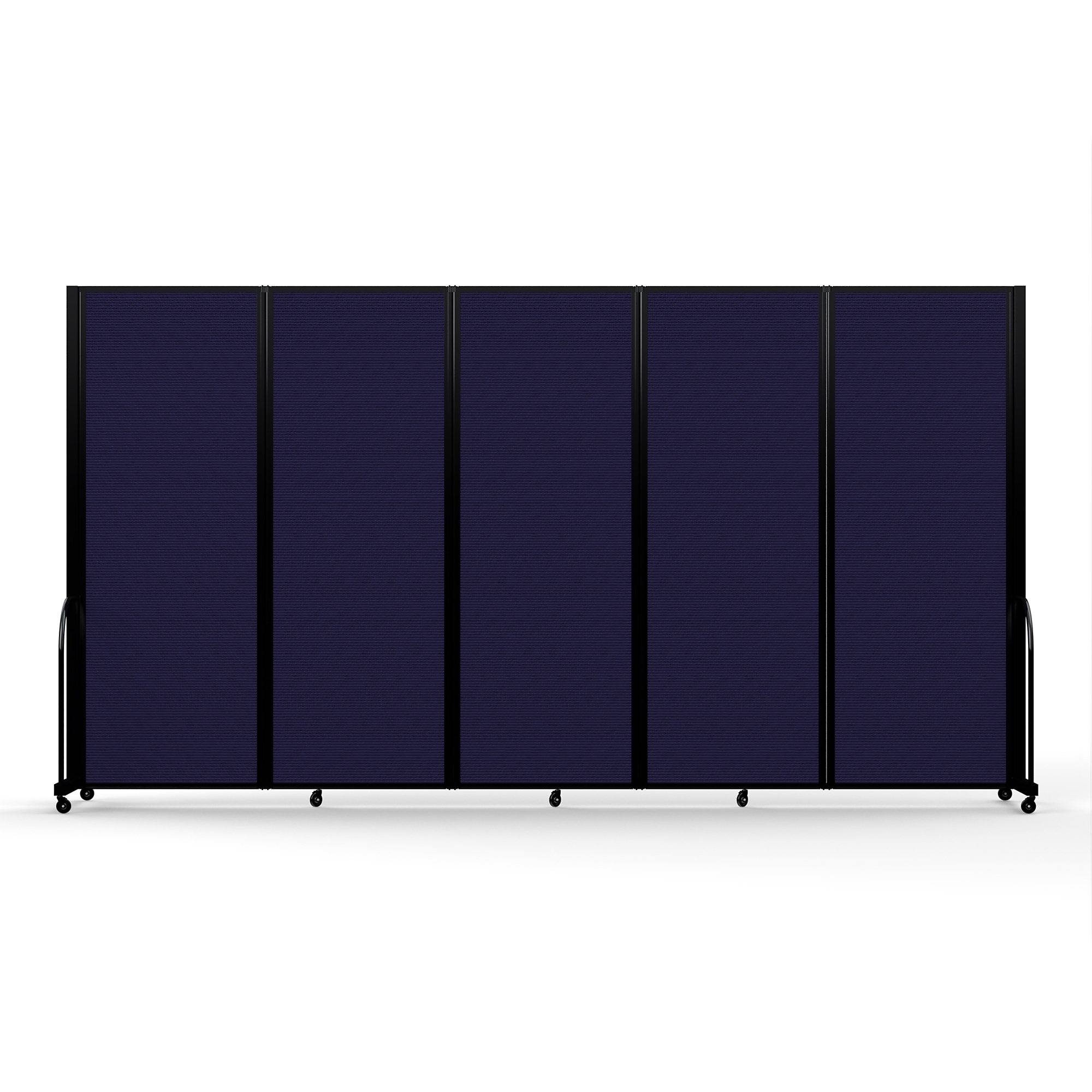 Screenflex Full Motion Divider, 7'6" x 14'1", Black Frame, Navy