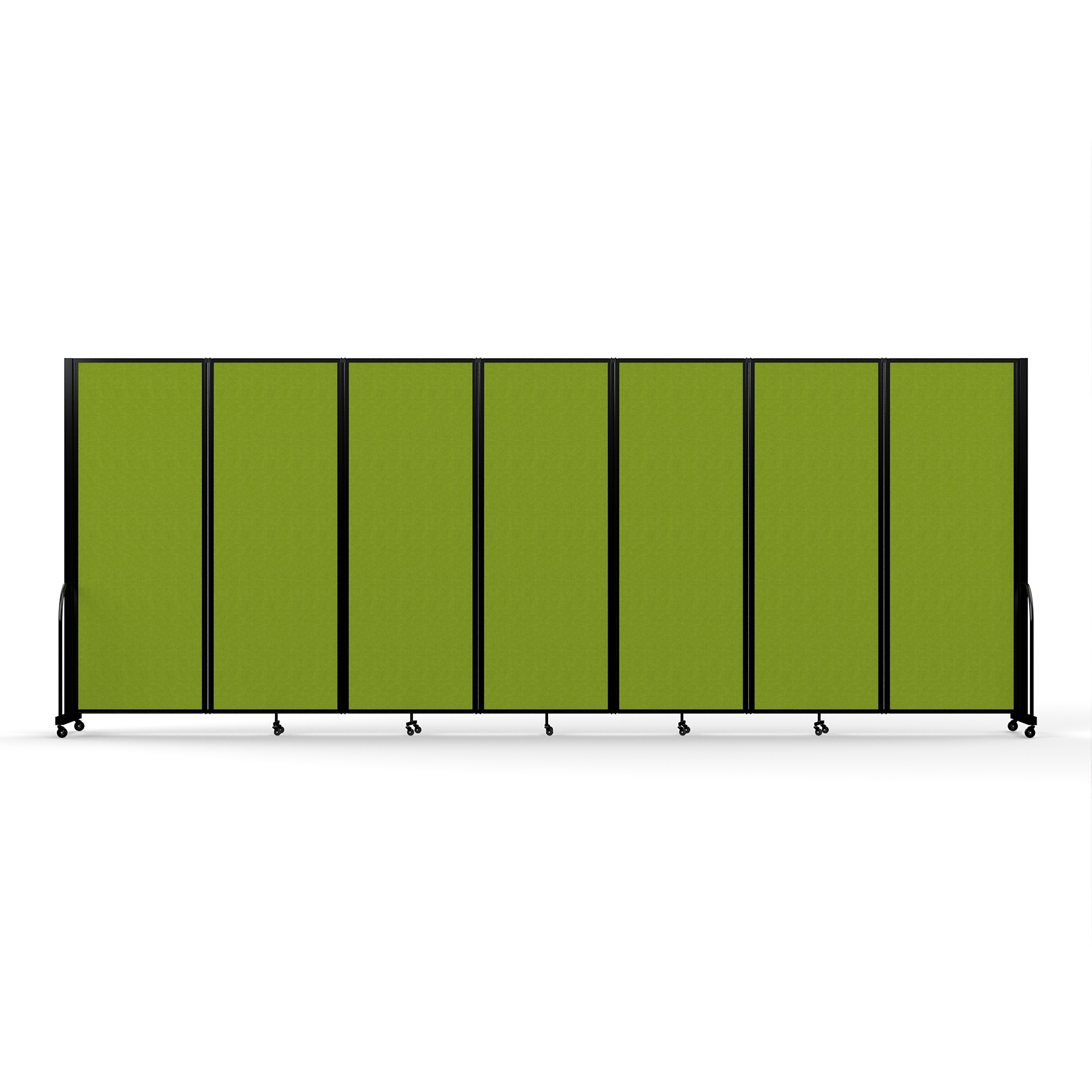 Screenflex Full Motion Divider — 7ft. 6in. x 19ft. 7in., Black Frame, Apple Green, Model# FSH-767-B-DA