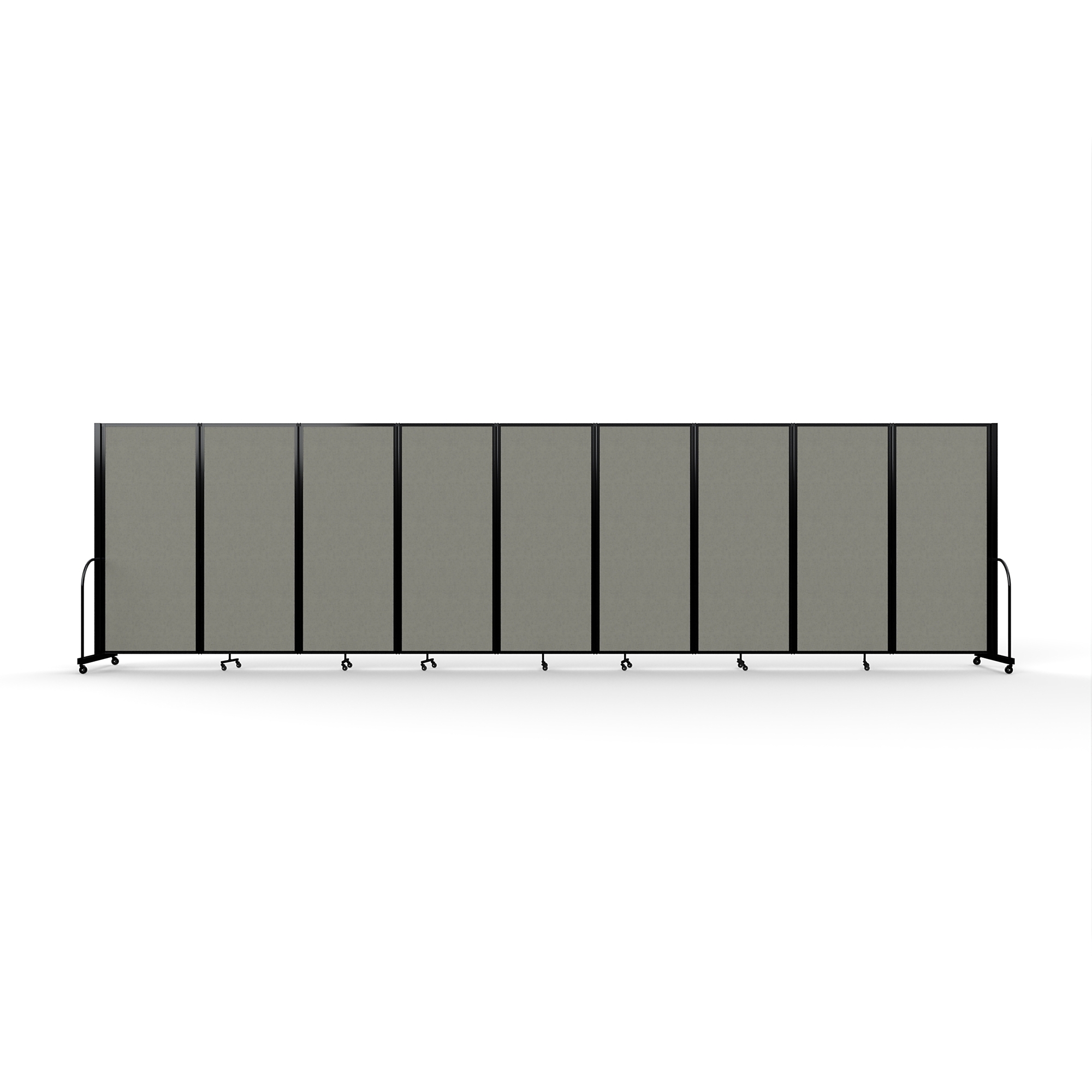 Screenflex Full Motion Divider — 6ft. 10in. x 25ft. 1in., Black Frame, Gray Smoke, Model# FSH-6109-B-SGY