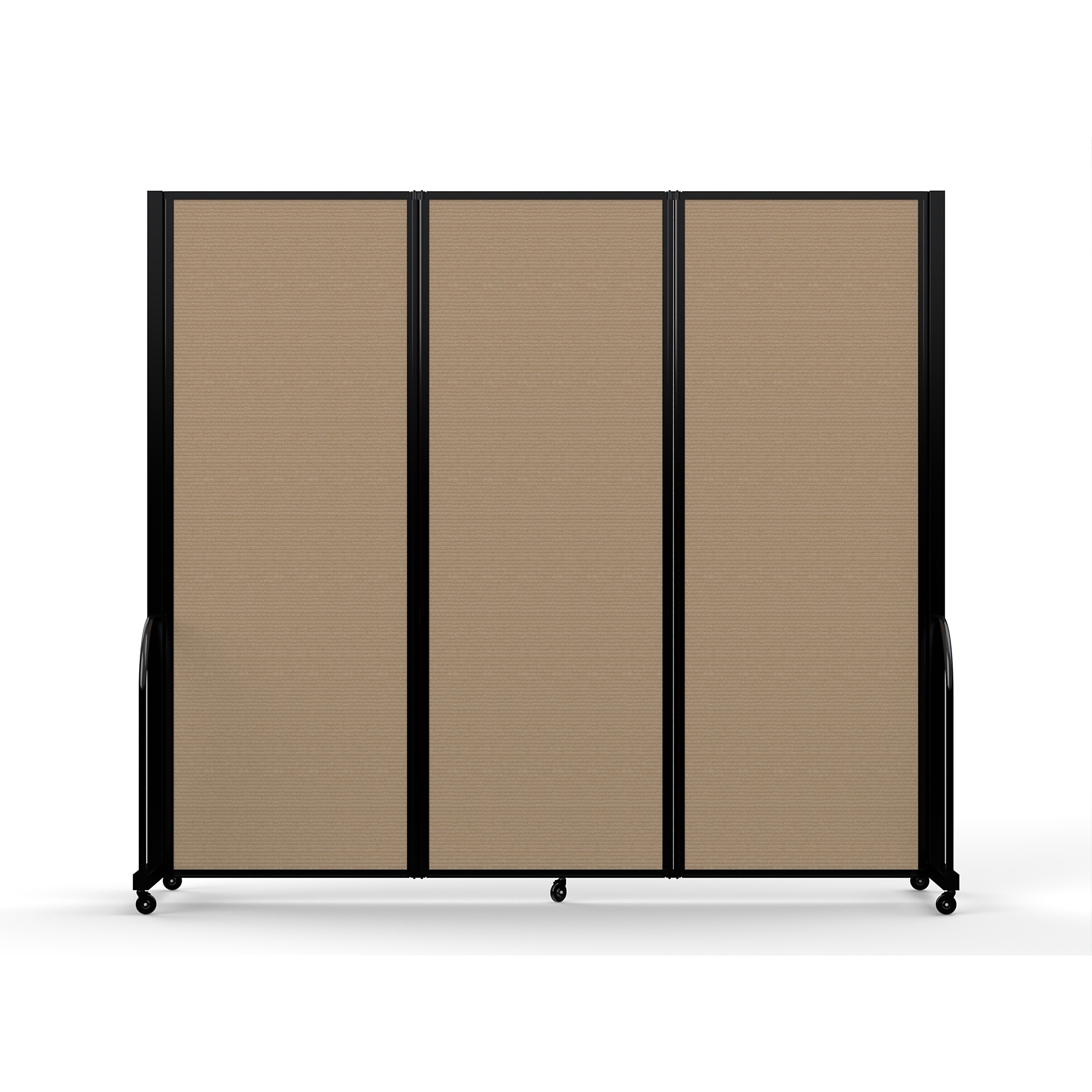 Screenflex Full Motion Divider — 7ft. 6in. x 8ft. 7in., Black Frame, Desert, Model# FSH-763-B-DW