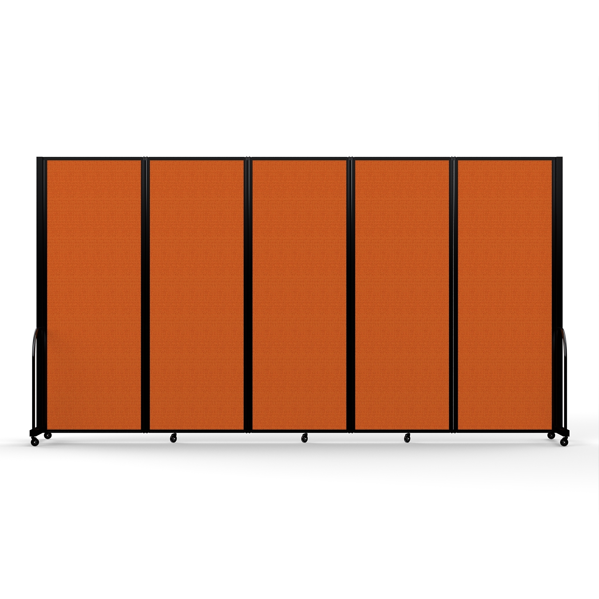 Screenflex Full Motion Divider, 7'6" x 14'1", Black Frame, Orange