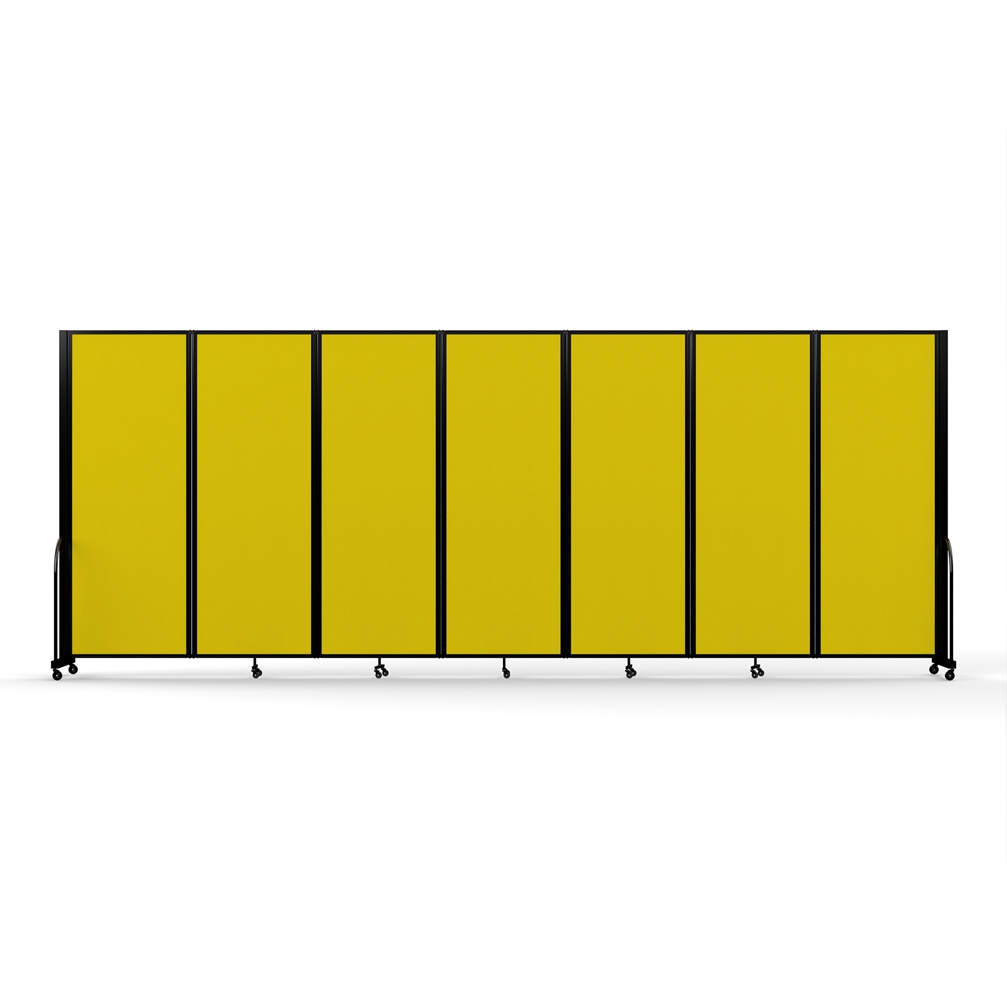 Screenflex Full Motion Divider — 7ft. 6in. x 19ft. 7in., Black Frame, Primary Yellow, Model# FSH-767-B-DY