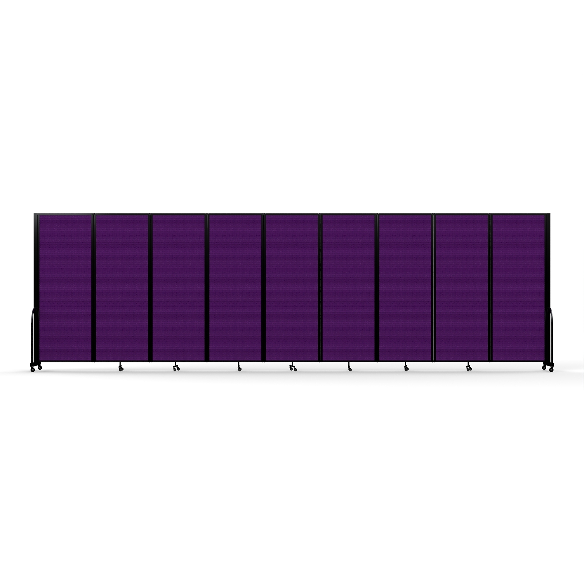 Screenflex Full Motion Divider, 7'6" x 25'1", Black Frame, Purple
