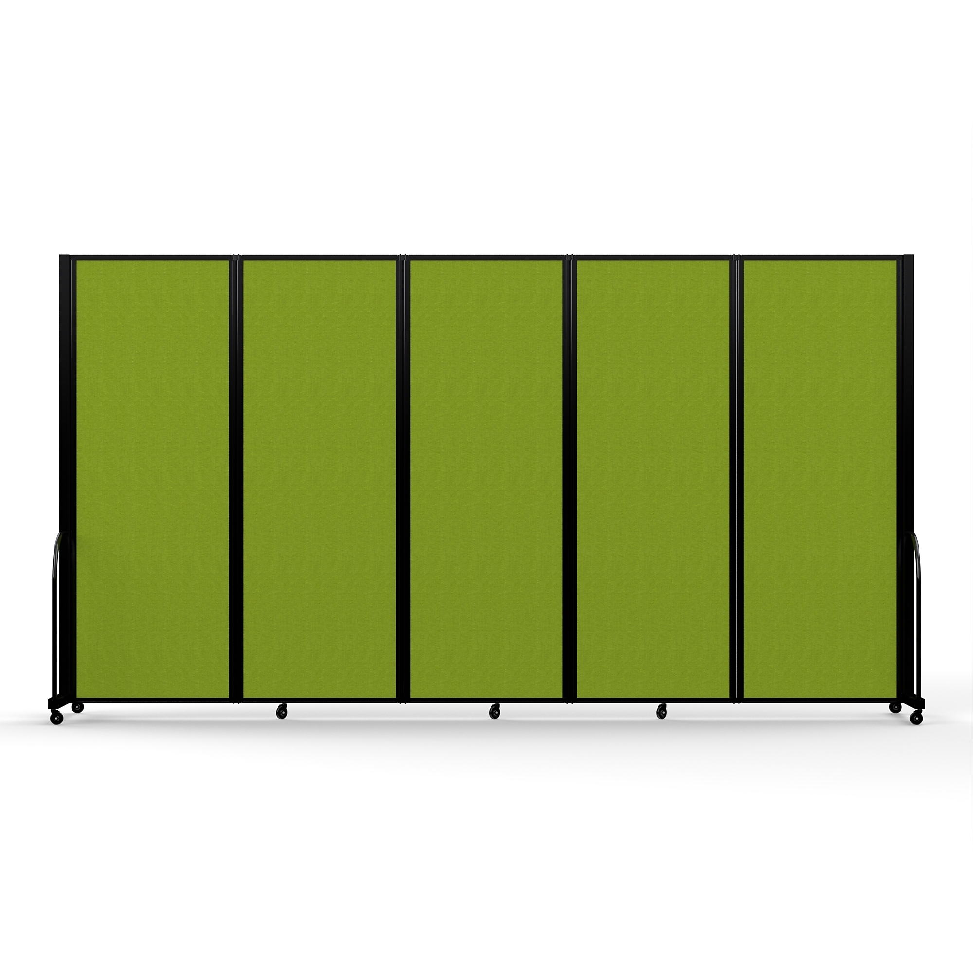 Screenflex Full Motion Divider, 7'6" x 14'1", Black Frame, Apple Green