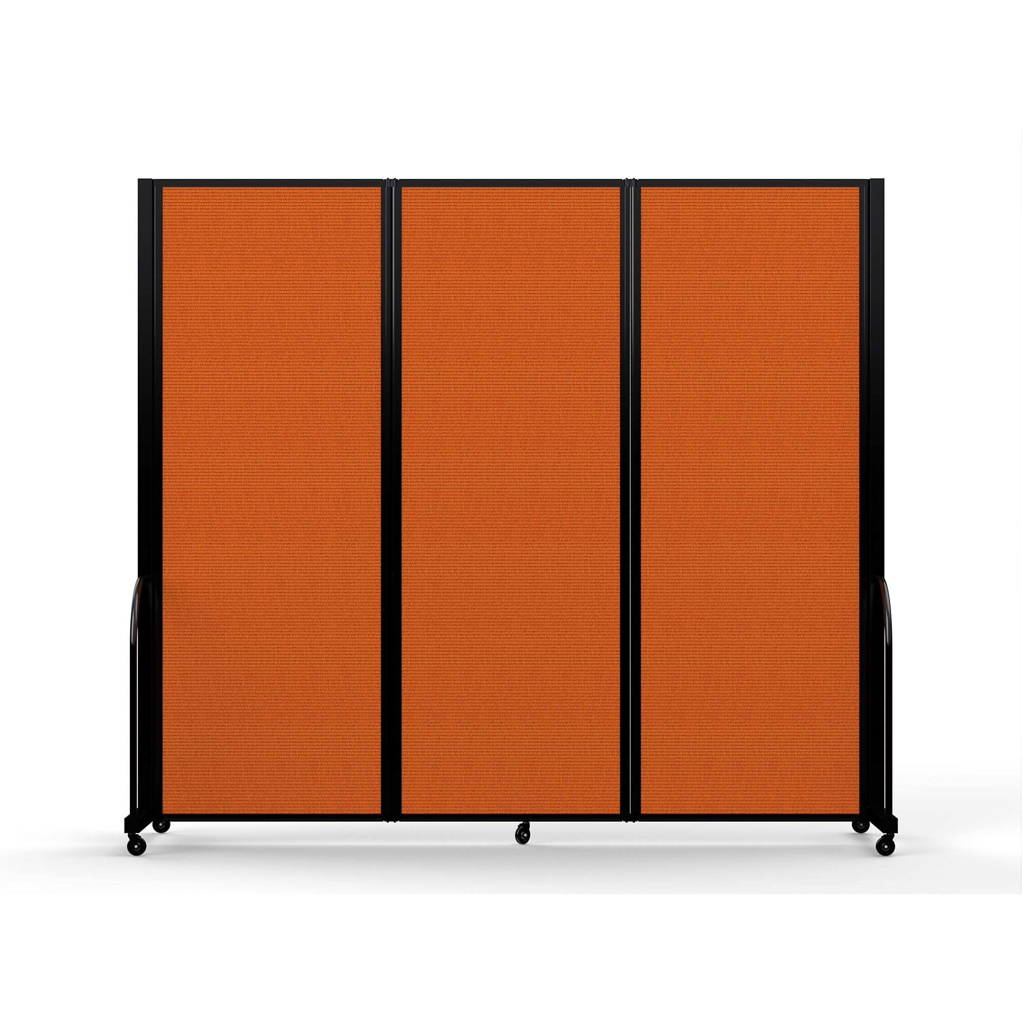 Screenflex Full Motion Divider — 7ft. 6in. x 8ft. 7in., Black Frame, Orange, Model# FSH-763-B-DJ