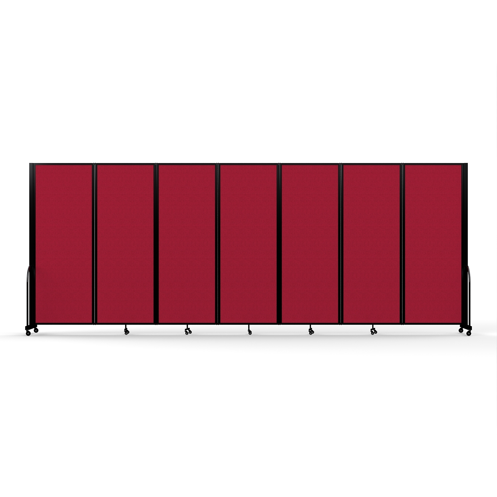 Screenflex Full Motion Divider, 7'6" x 19'7", Black Frame, Primary Red